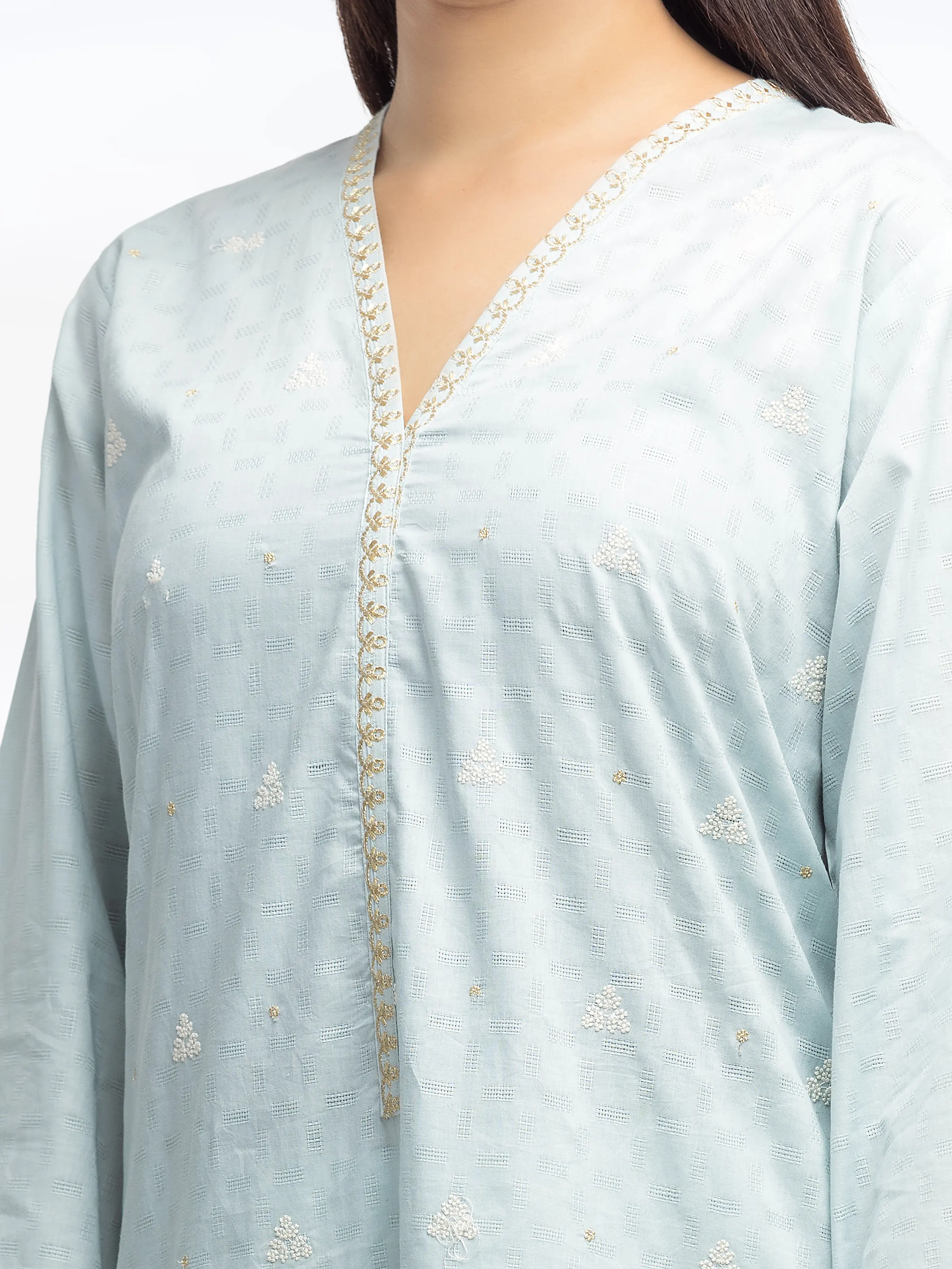 Embroidered Dobby Suit - EWTKE24-81326-3P - Image 3