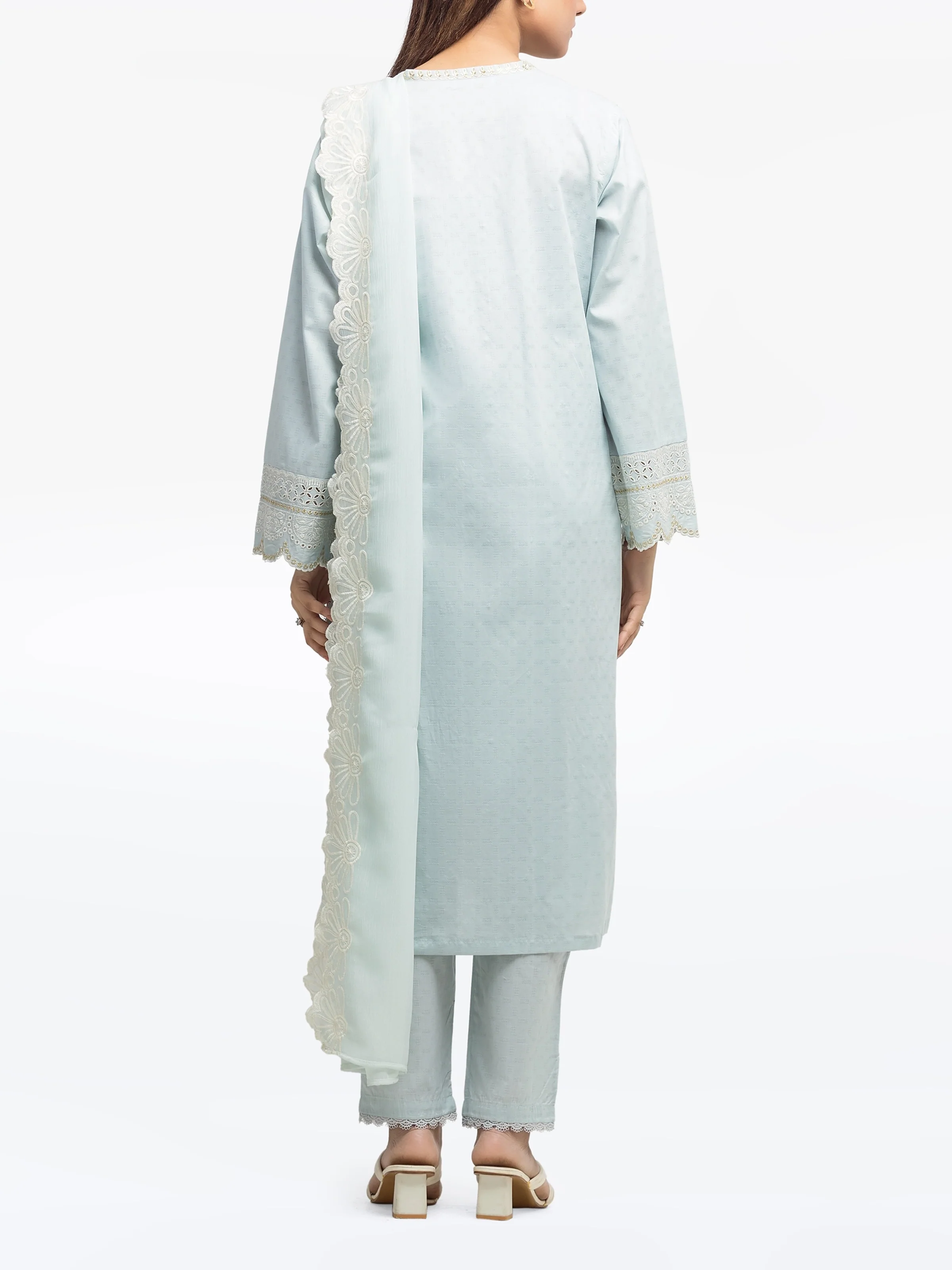 Embroidered Dobby Suit - EWTKE24-81326-3P - Image 6