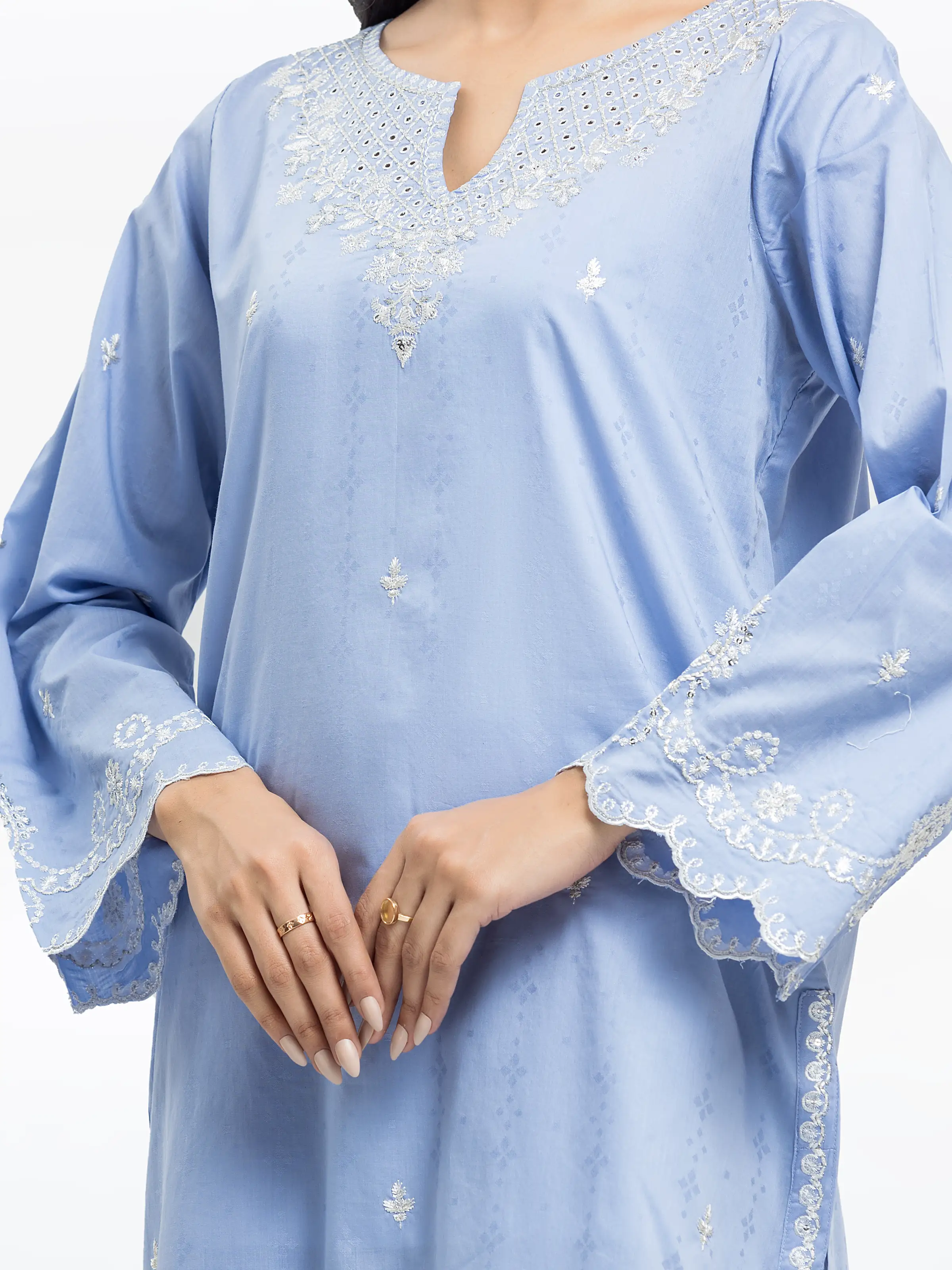 Embroidered Dobby Suit - EWTKE24-81331-3P - Image 3