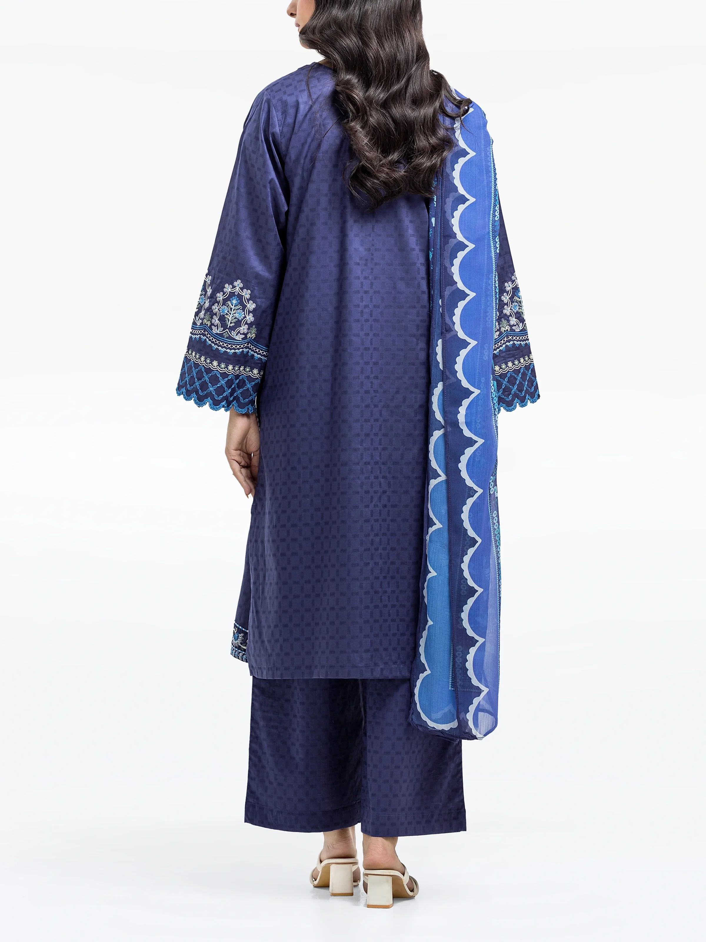 Embroidered Dobby Suit - EWTKE24-81337-3P - Image 5