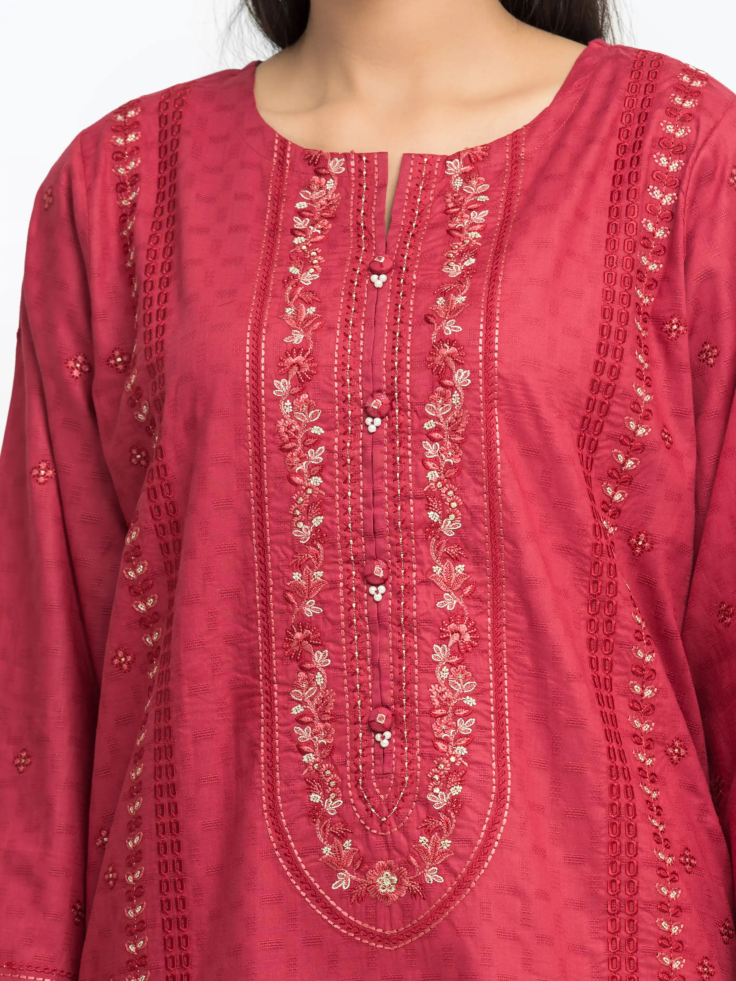 Embroidered Dobby Suit - EWTKE24-81341-3P - Image 3