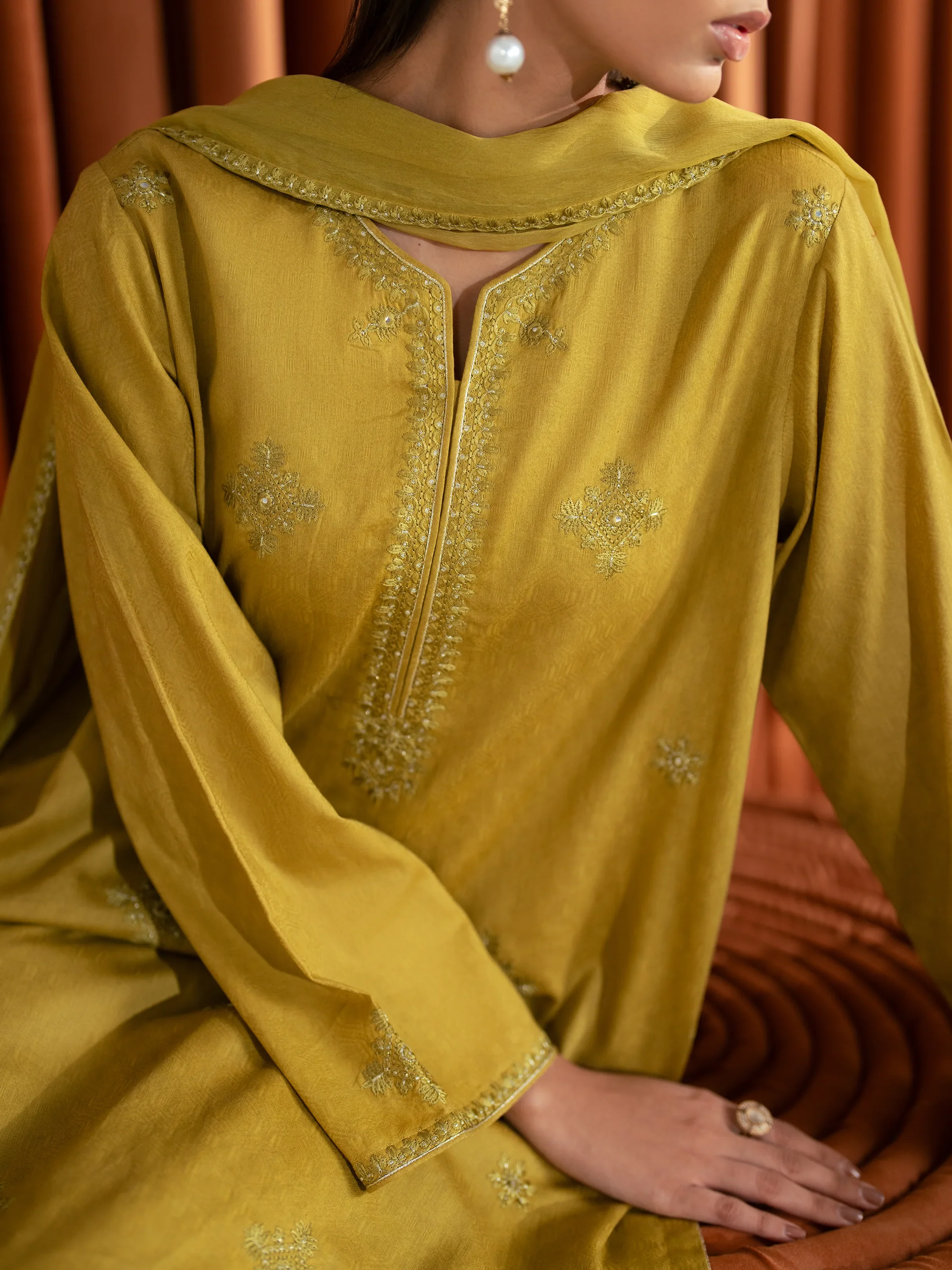 Embroidered Dobby Suit - EWTKE24-81444-3P - Image 4