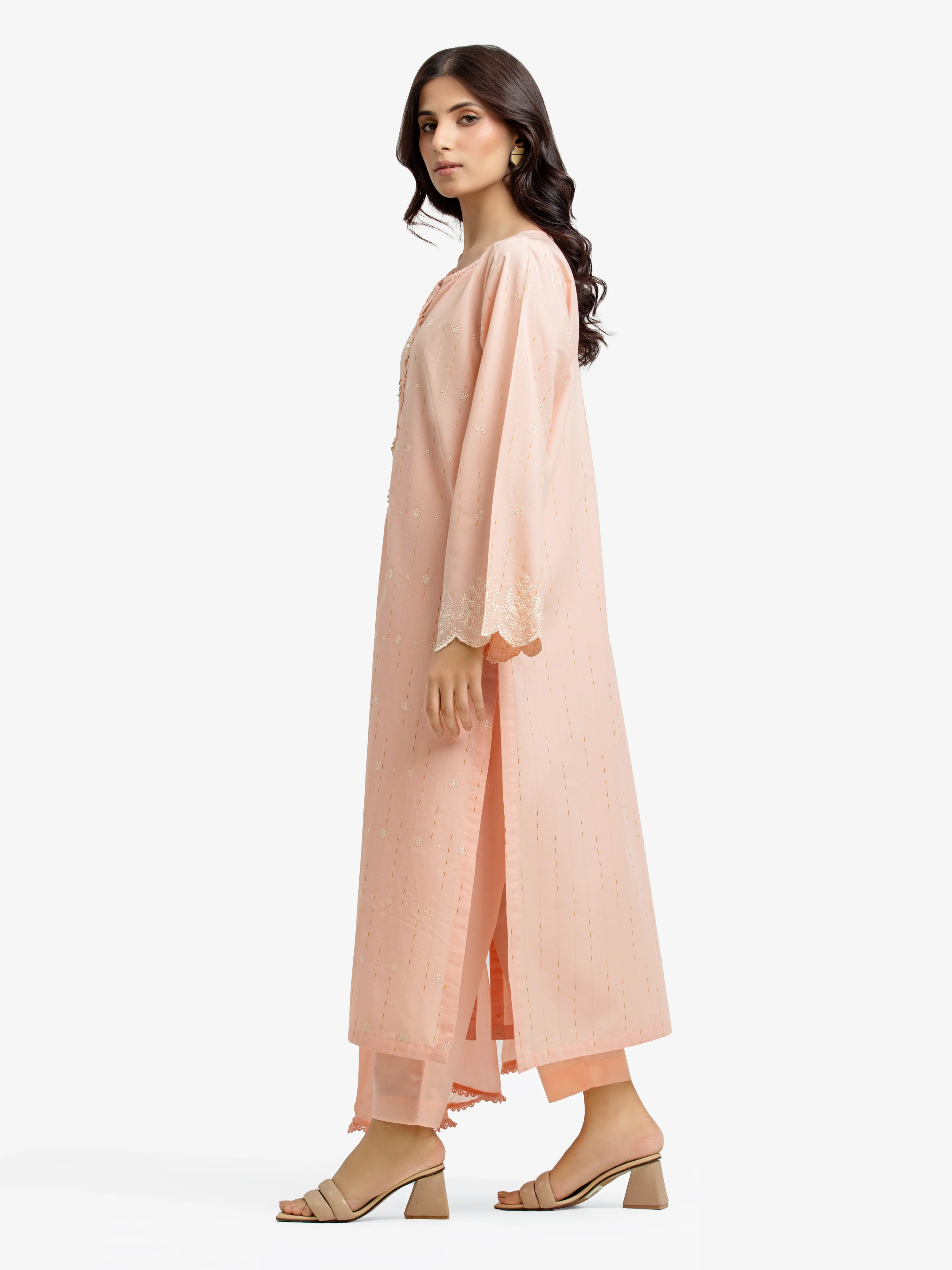 Embroidered Jacquard Suit - EWTKE24-80100-3P - Image 4