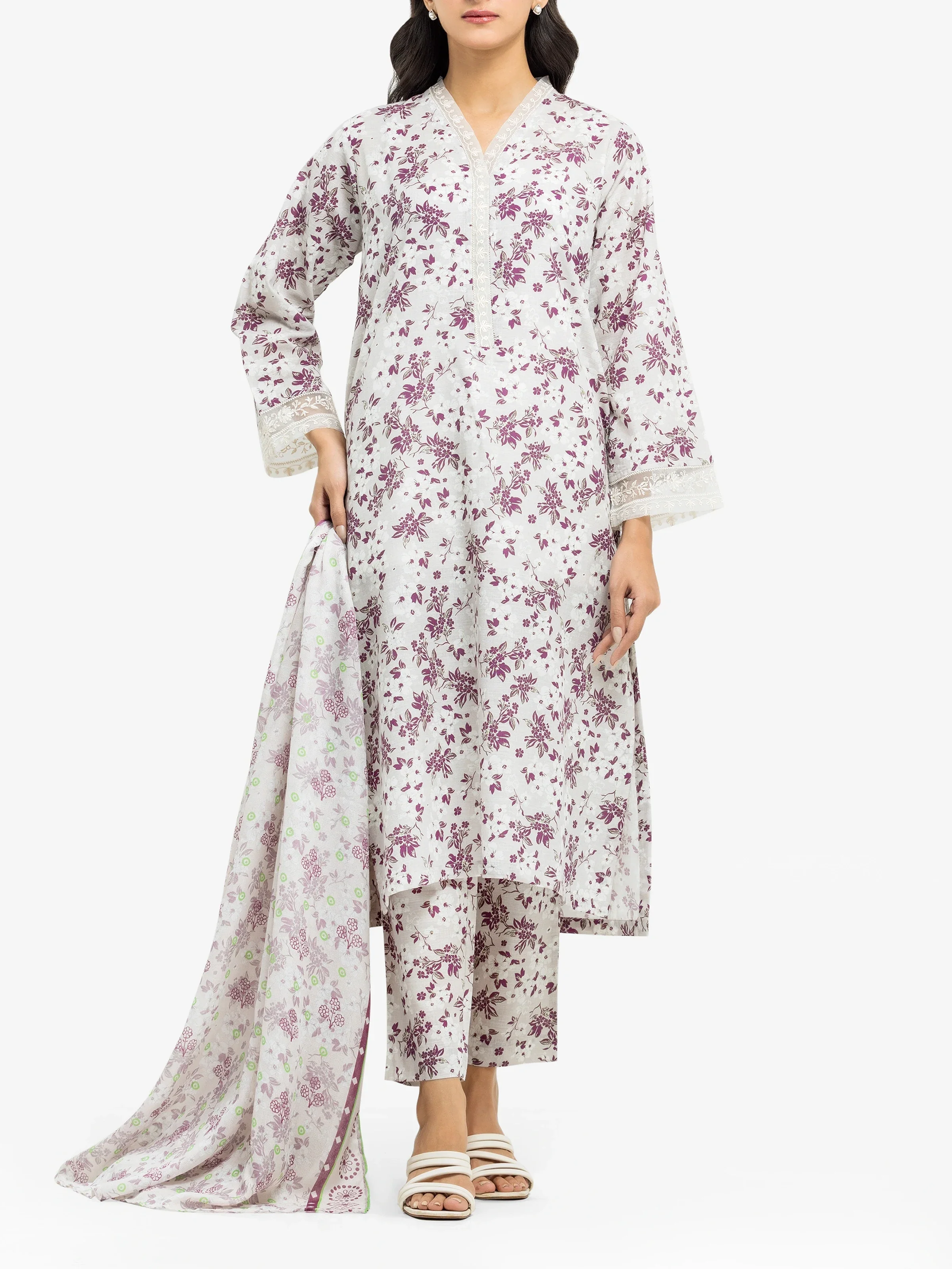 Embroidered Khaddar Suit - EWTKE24-81362-3P