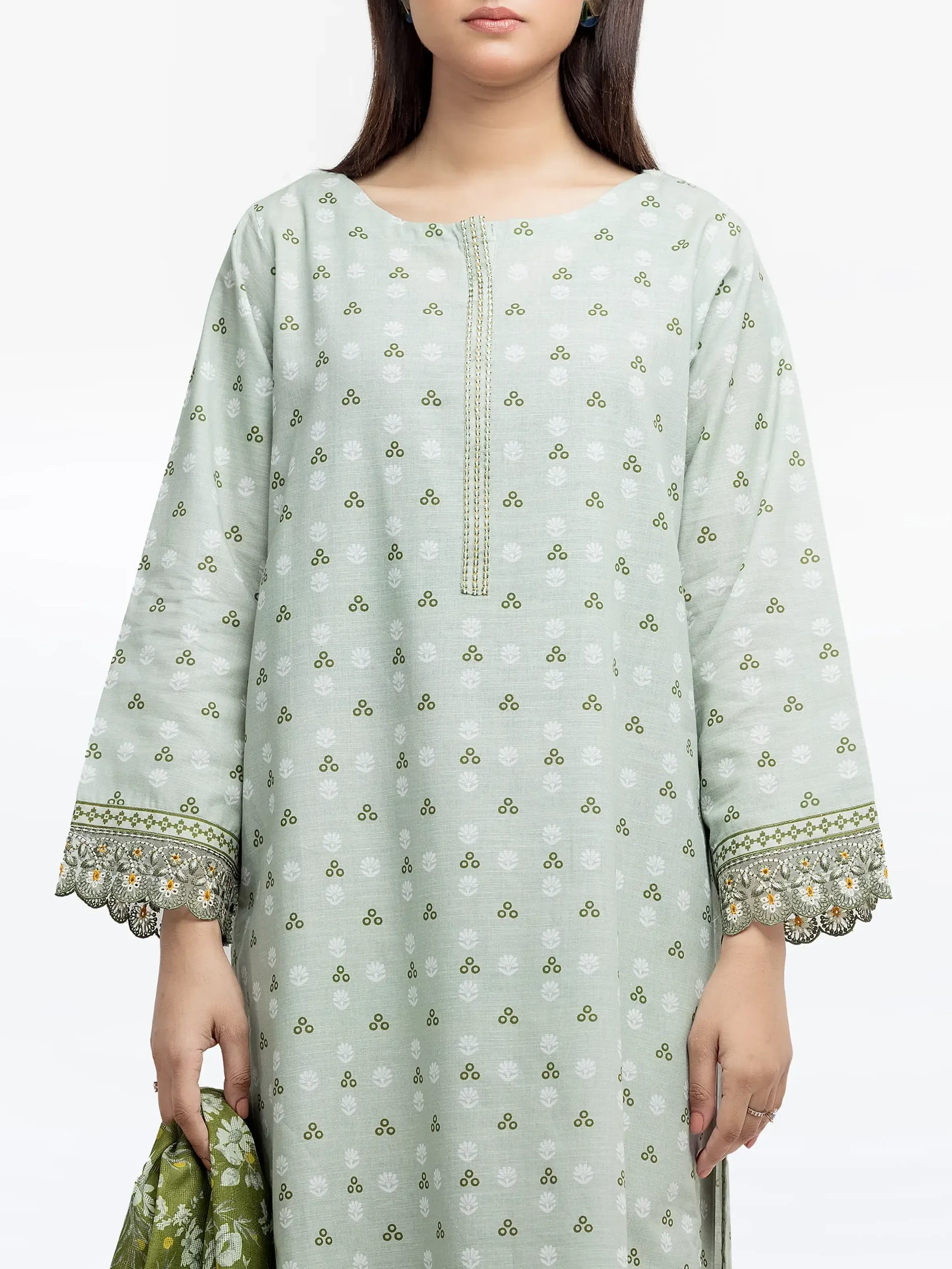 Embroidered Khaddar Suit - EWTKE24-81363-3P - Image 2