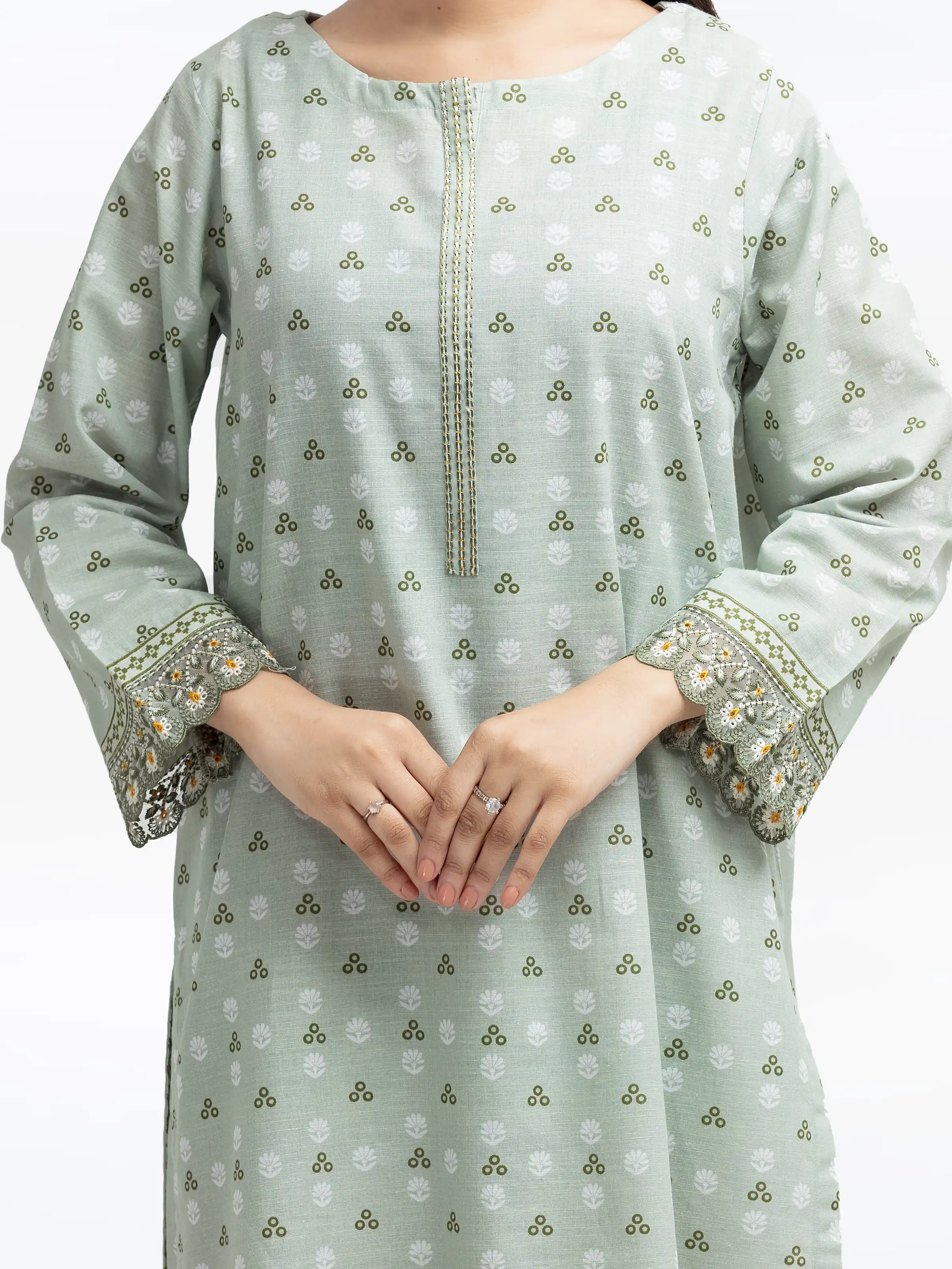 Embroidered Khaddar Suit - EWTKE24-81363-3P - Image 4