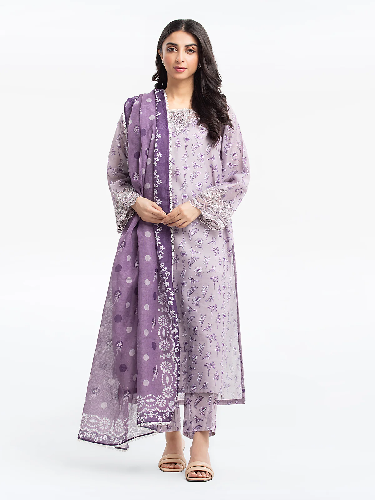 Embroidered Lawn Slub Suit - EWTKE24-69642-3P
