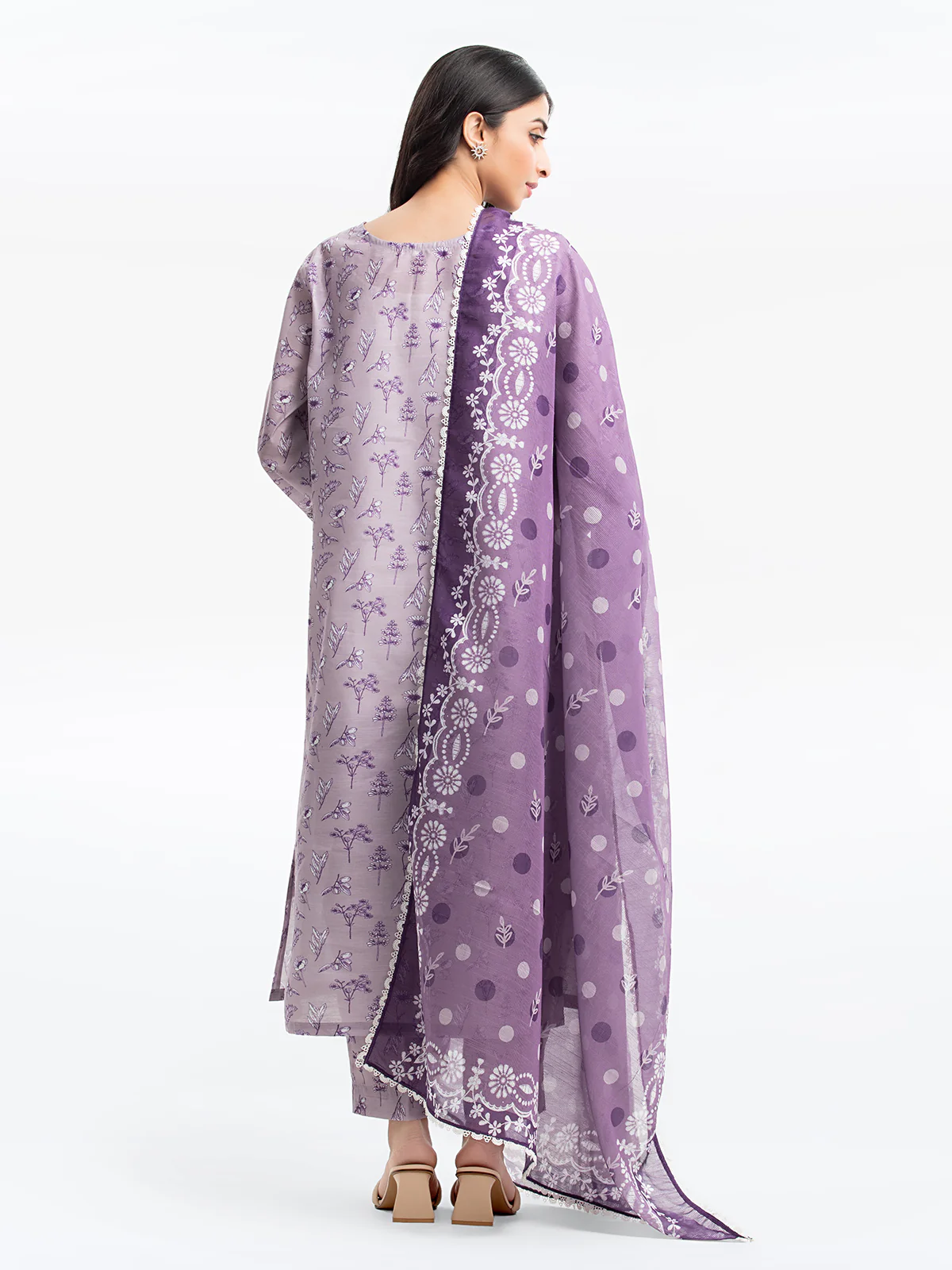 Embroidered Lawn Slub Suit - EWTKE24-69642-3P - Image 5