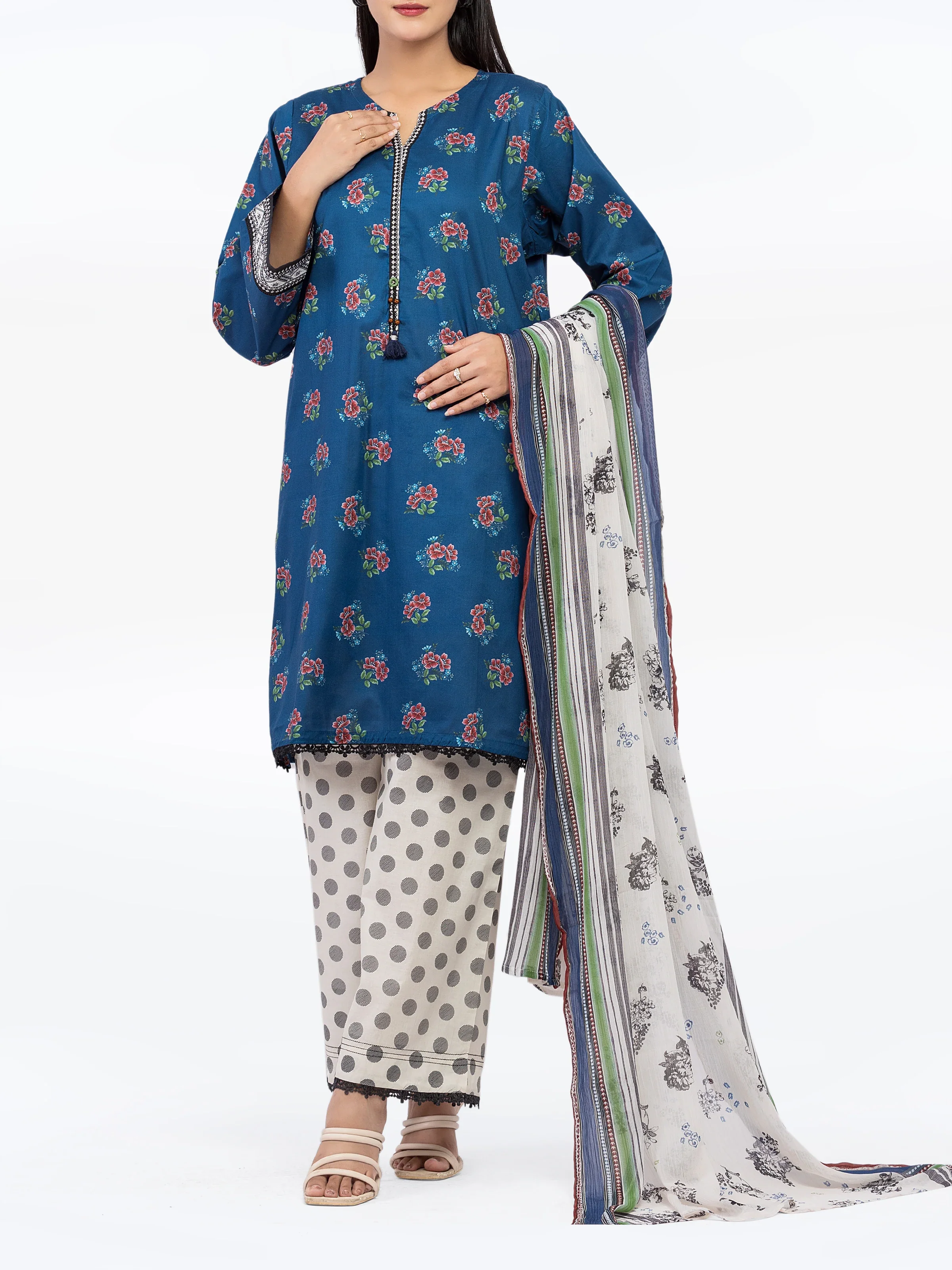 Printed Cambric Suit - EWTKP5-81706-3P