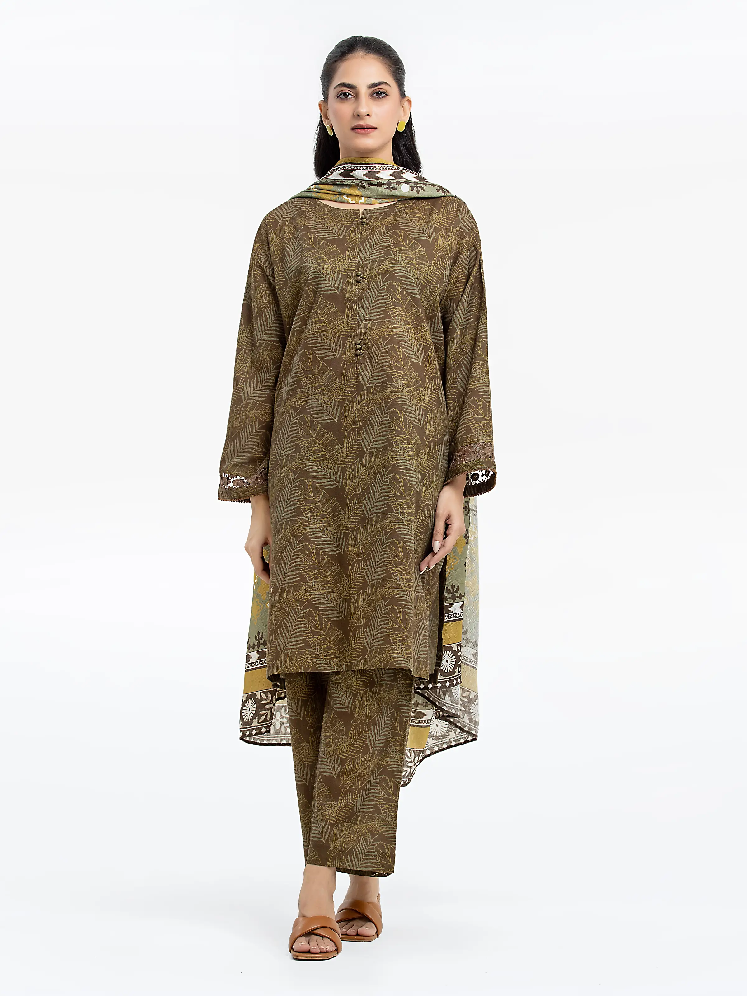 Printed Khaddar Suit - EWTKP24-81322-3P