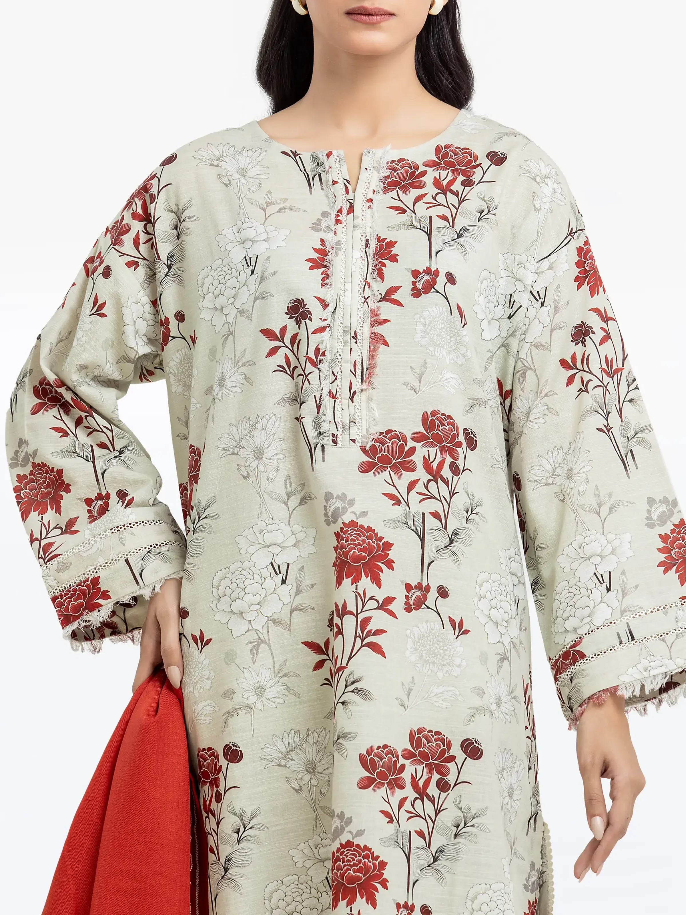 Printed Khaddar Suit - EWTKP24-81524-3P - Image 2