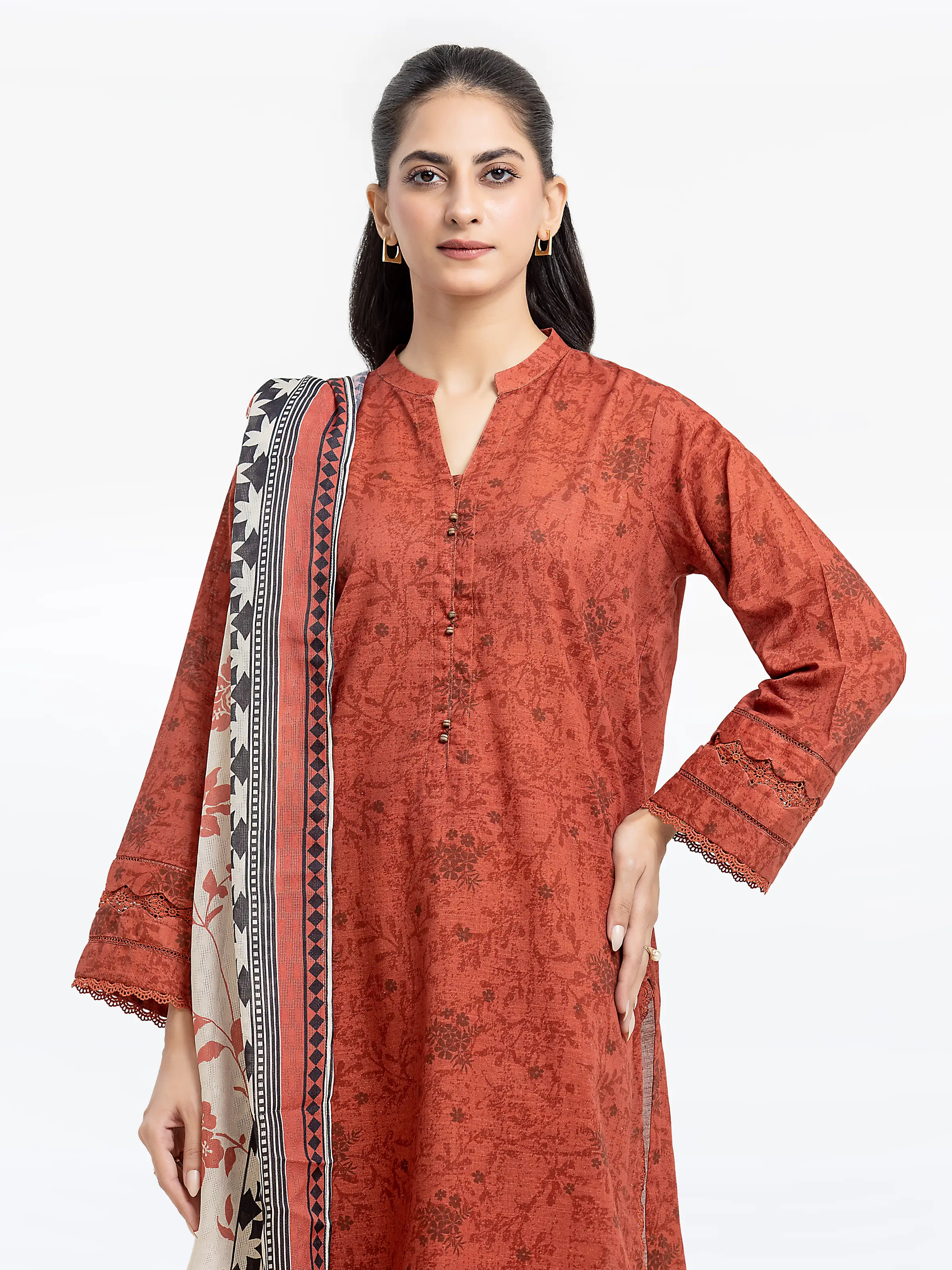 Printed Khaddar Suit - EWTKP24-81535-3P - Image 2