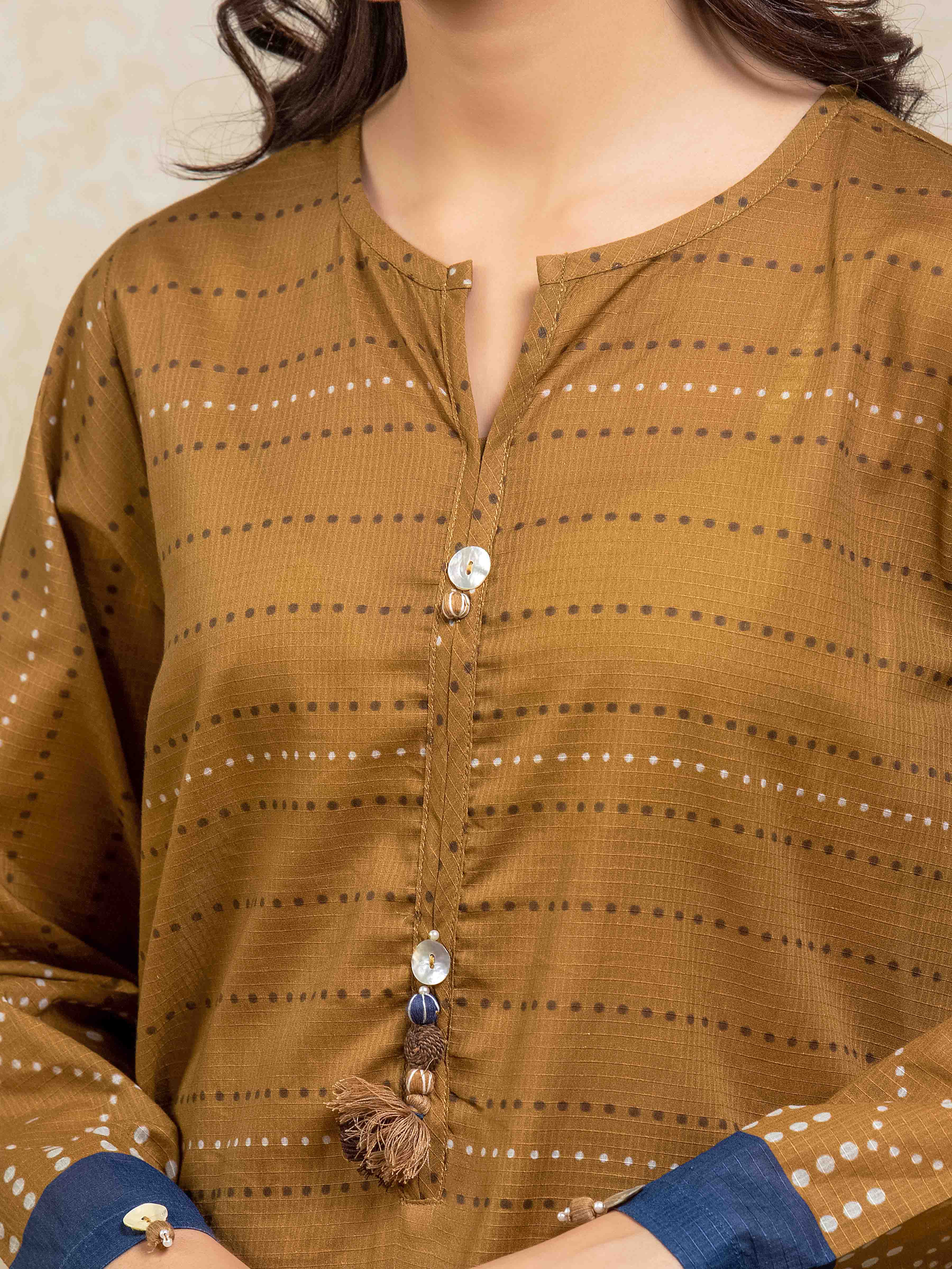 Printed Lawn Slub Suit - EWTKP5-81747-3P - Image 3