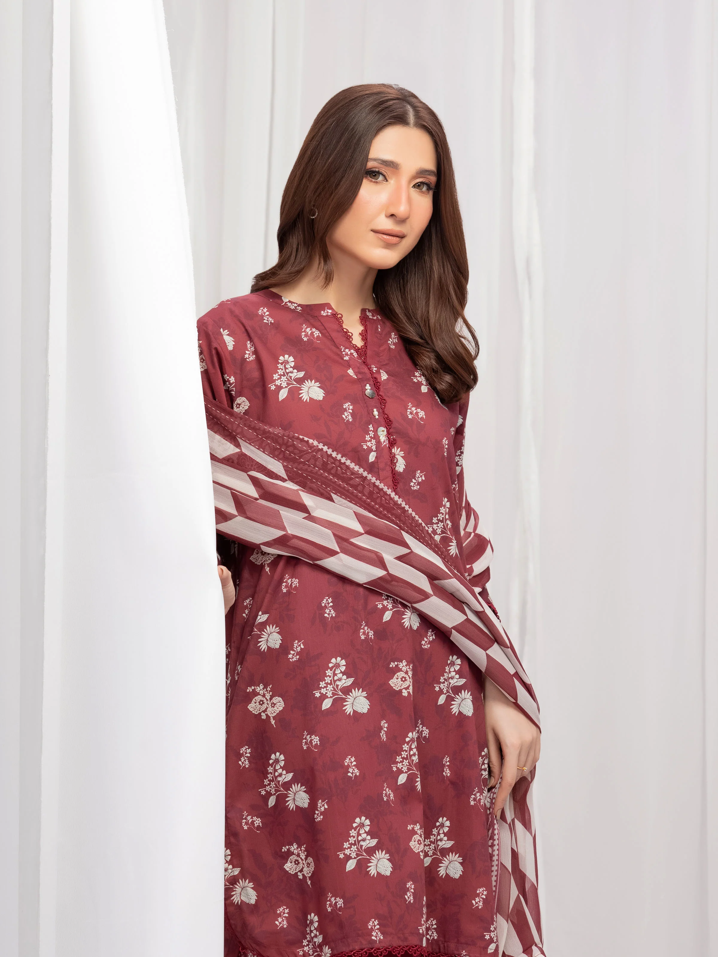 Printed Lawn Suit - EWTKP5-83003-3P - Image 2