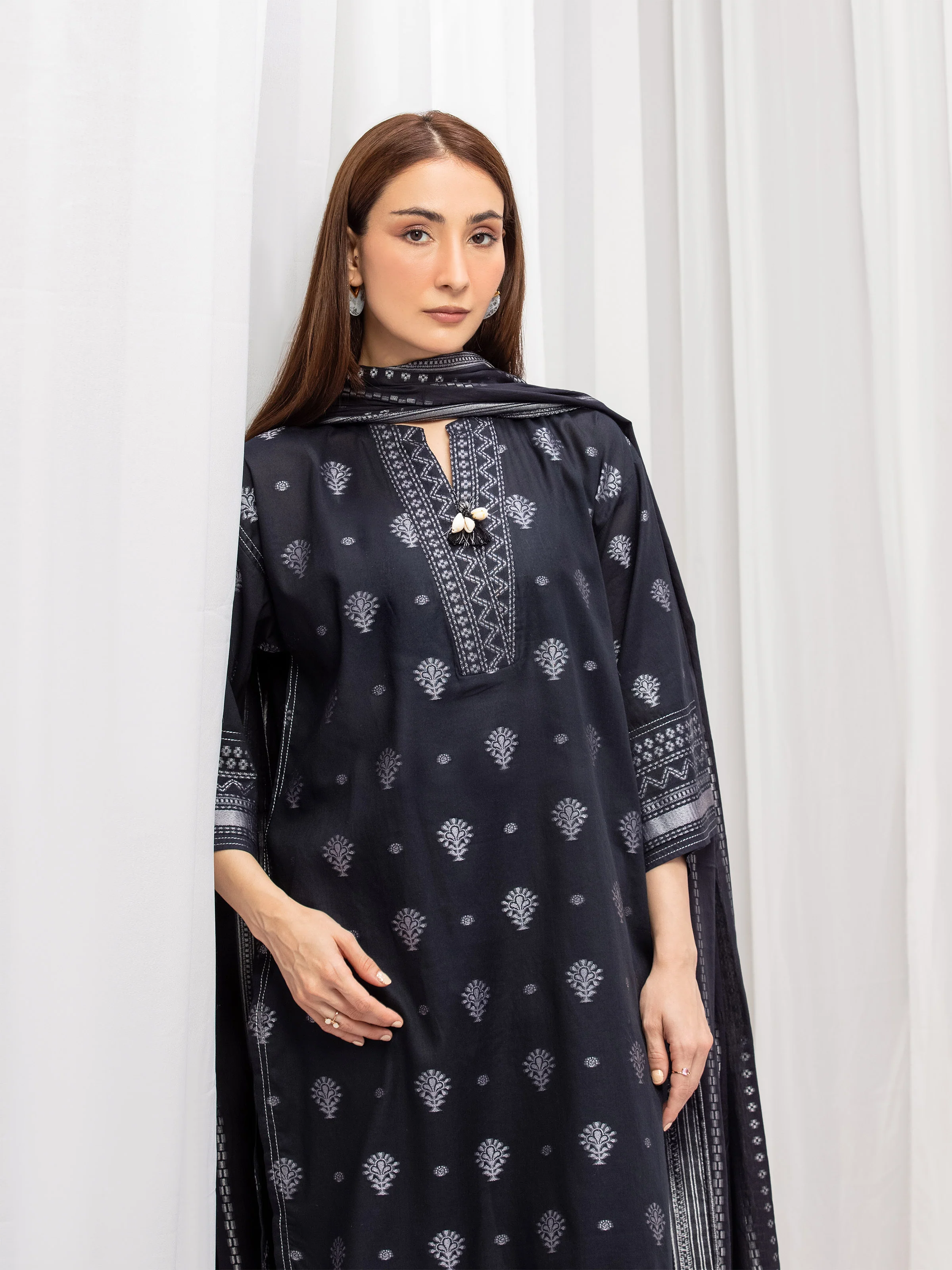 Solid Jacquard Suit - EWTKS5-82415-3P - Image 2