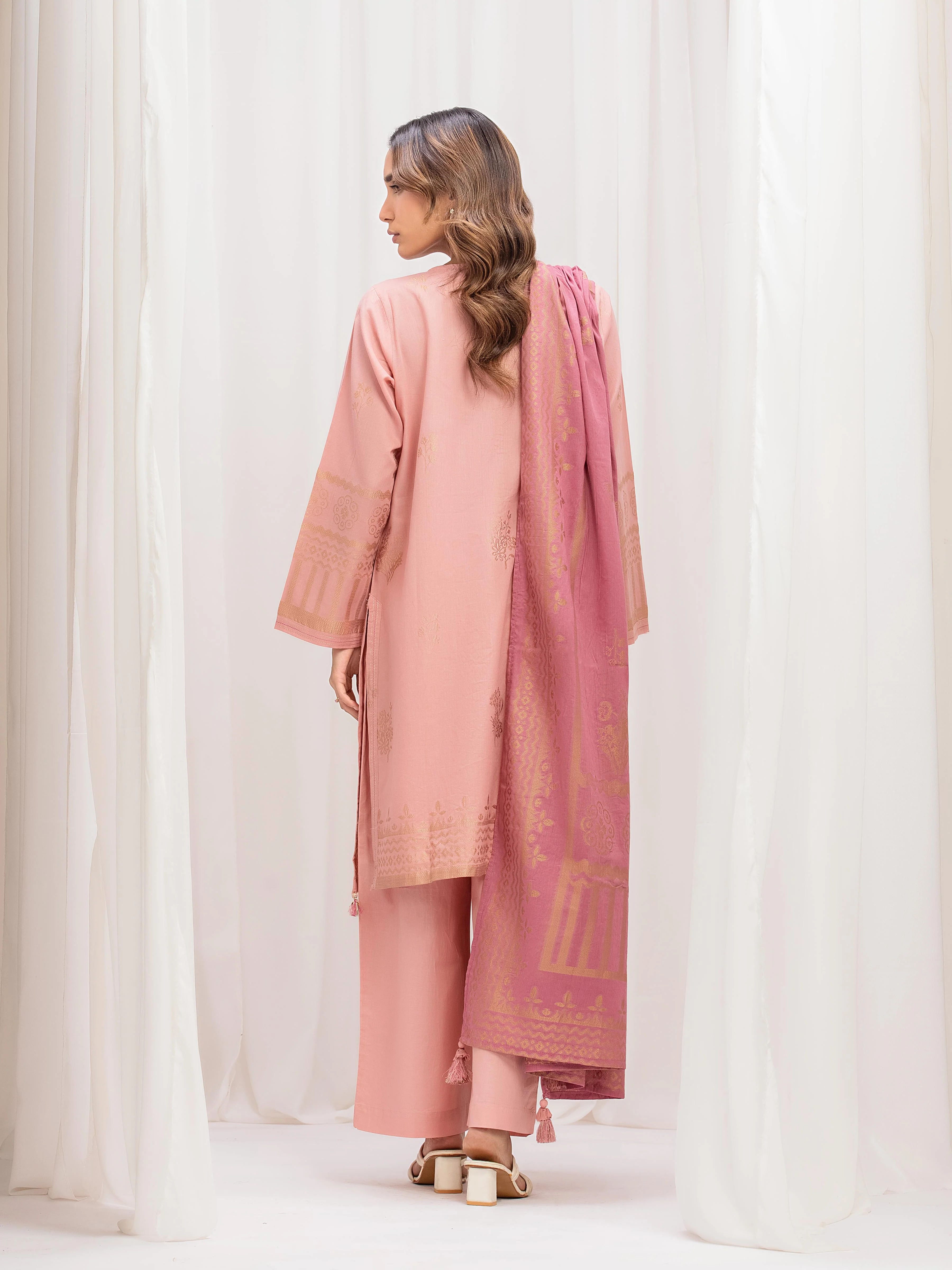 Solid Jacquard Suit - EWTKS5-82420-3P - Image 5
