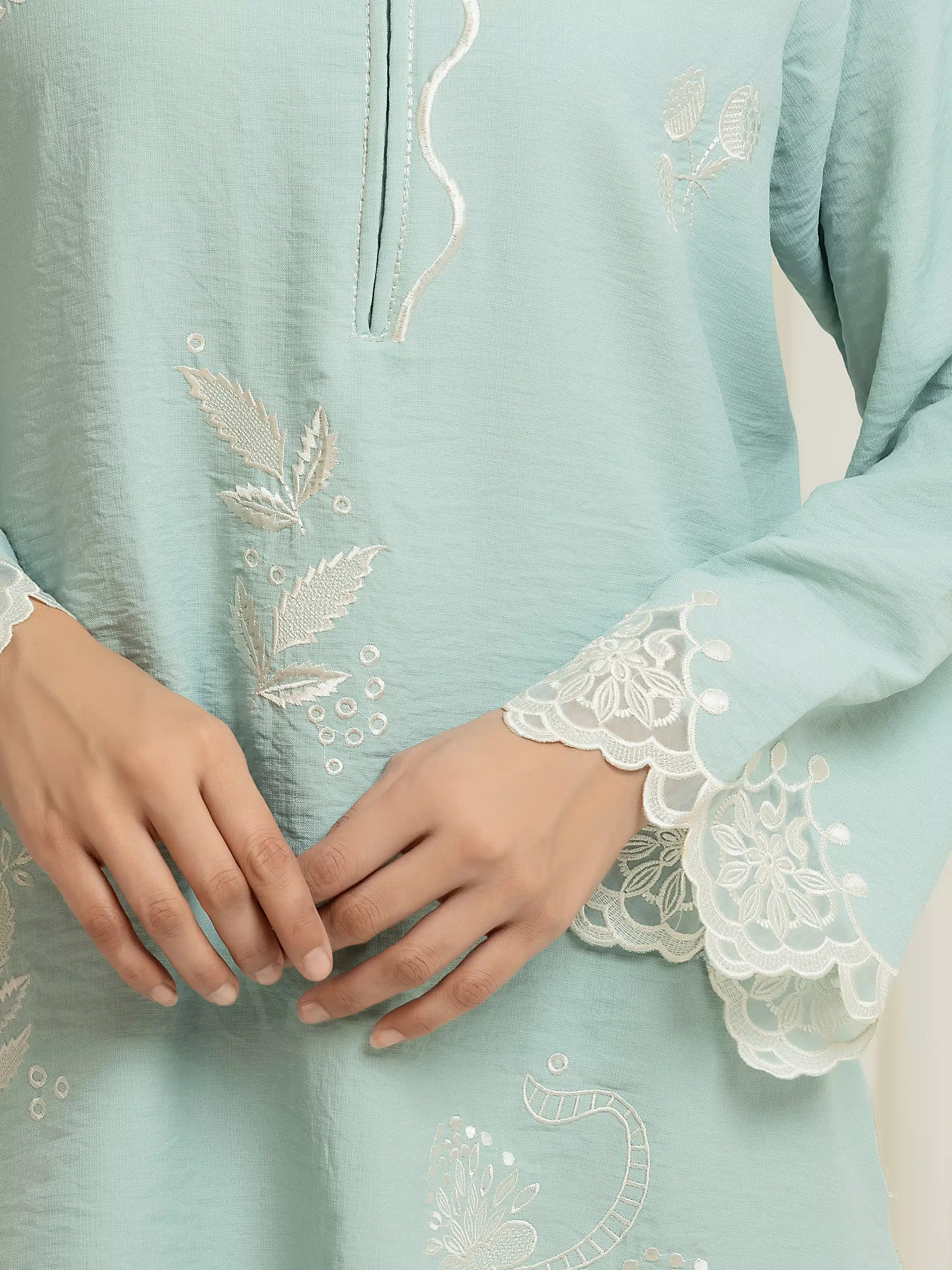 Embroidered Georgette Co-Ord Set - EWTKED6-86166ST - Image 4