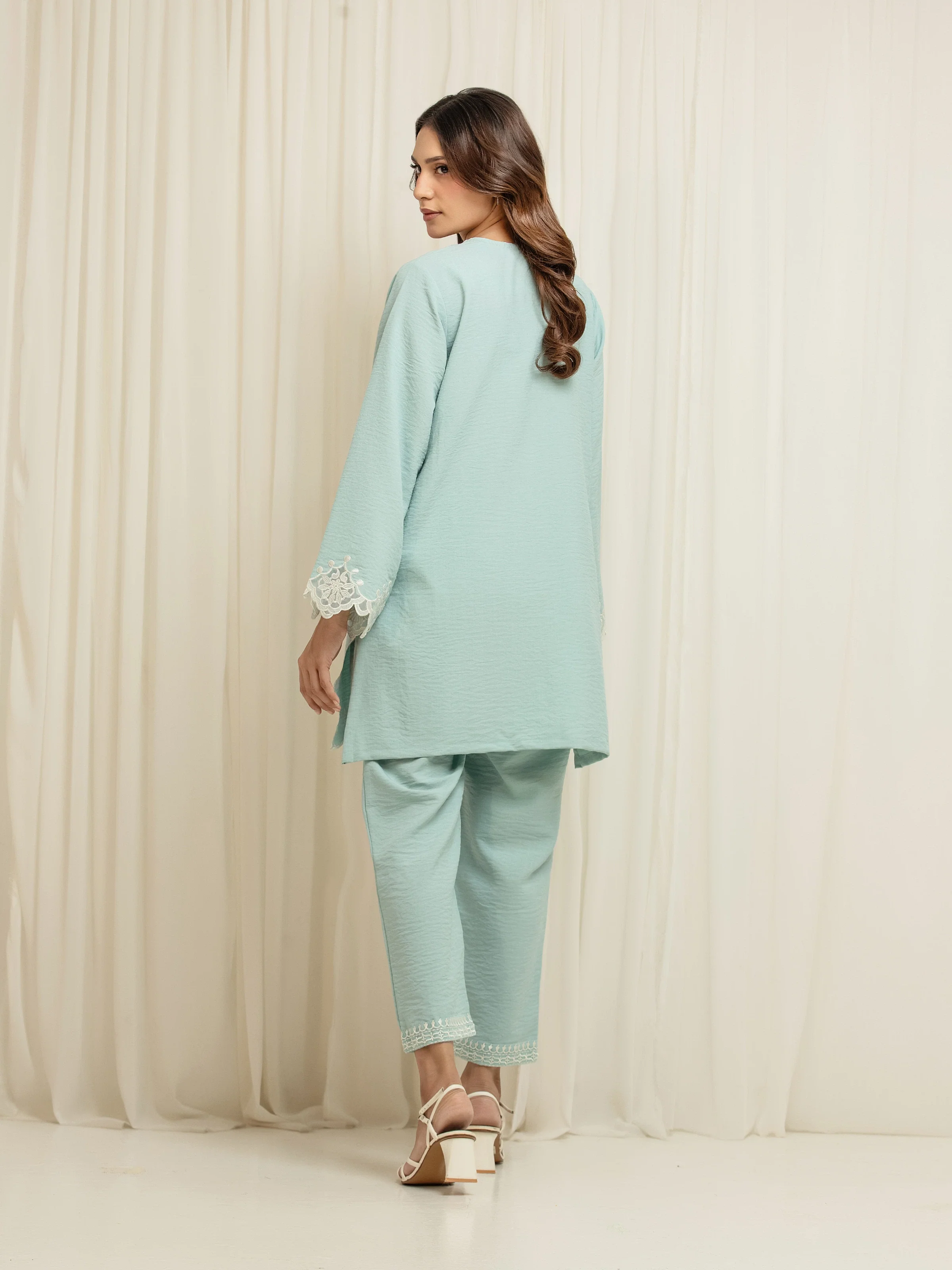 Embroidered Georgette Co-Ord Set - EWTKED6-86166ST - Image 6