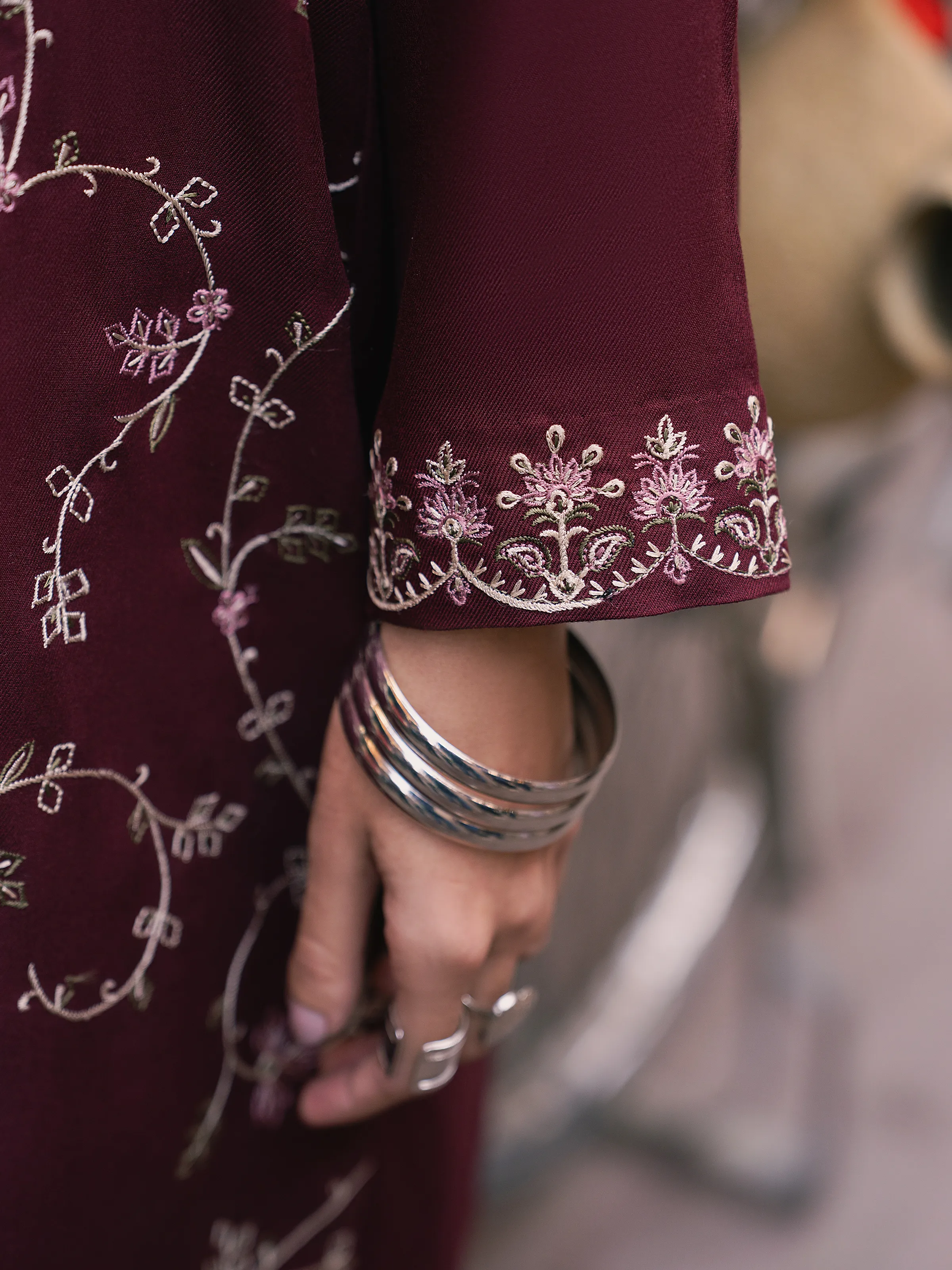 Embroidered Viscose Co-Ord Set - EWTKED5-84056ST - Image 4