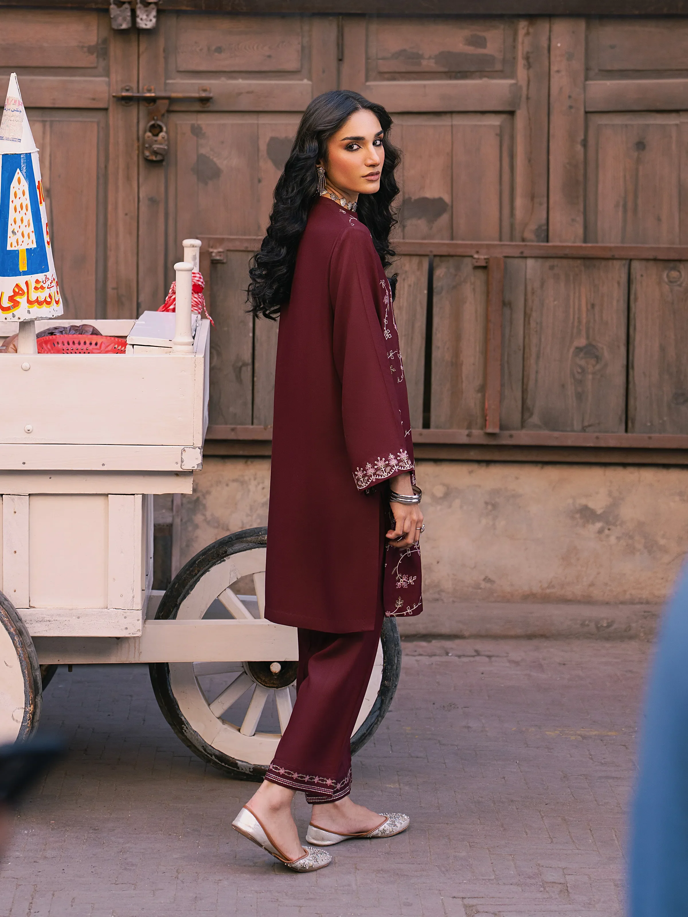 Embroidered Viscose Co-Ord Set - EWTKED5-84056ST - Image 6