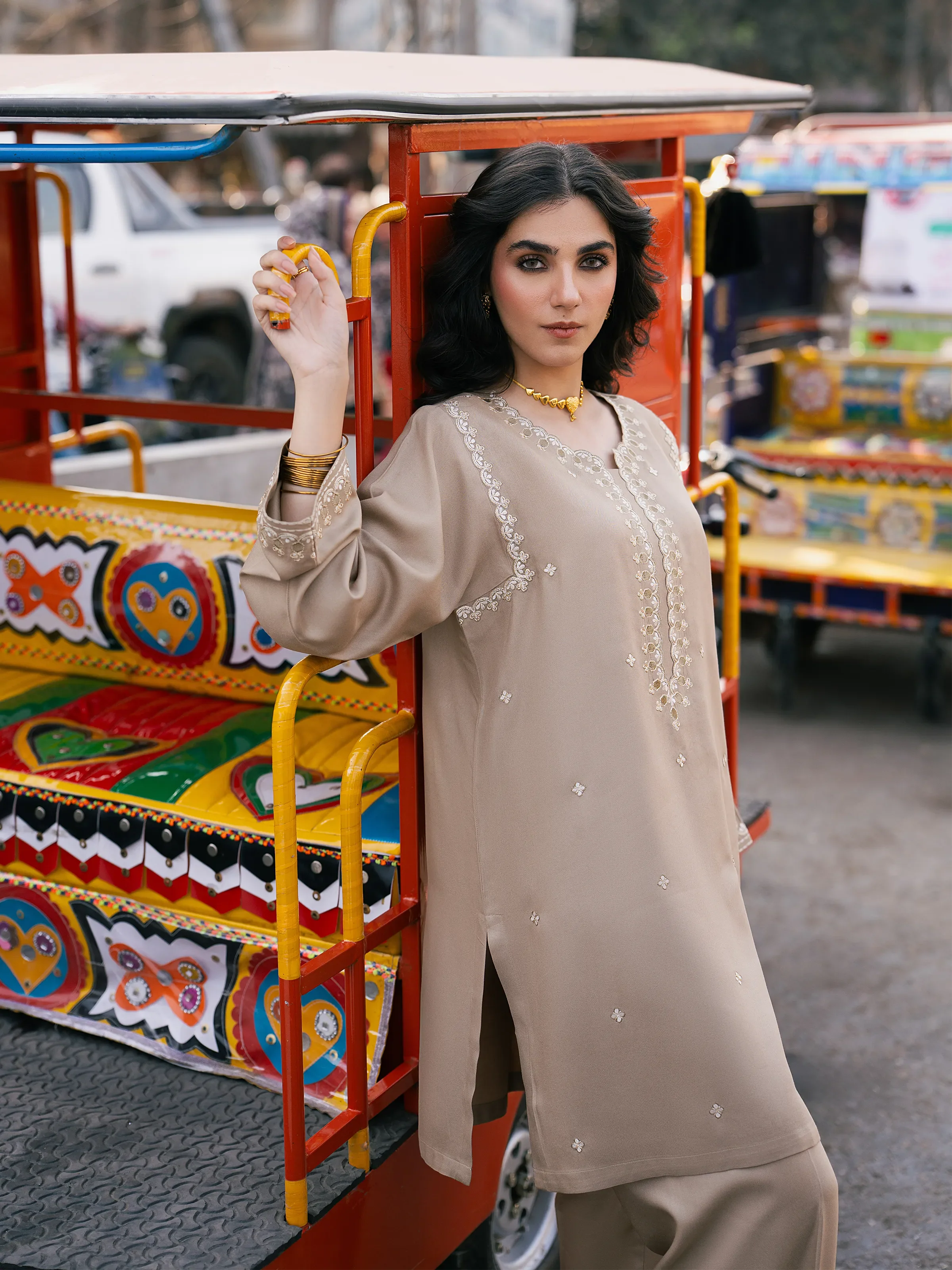 Embroidered Viscose Co-Ord Set - EWTKED5-84102ST - Image 6