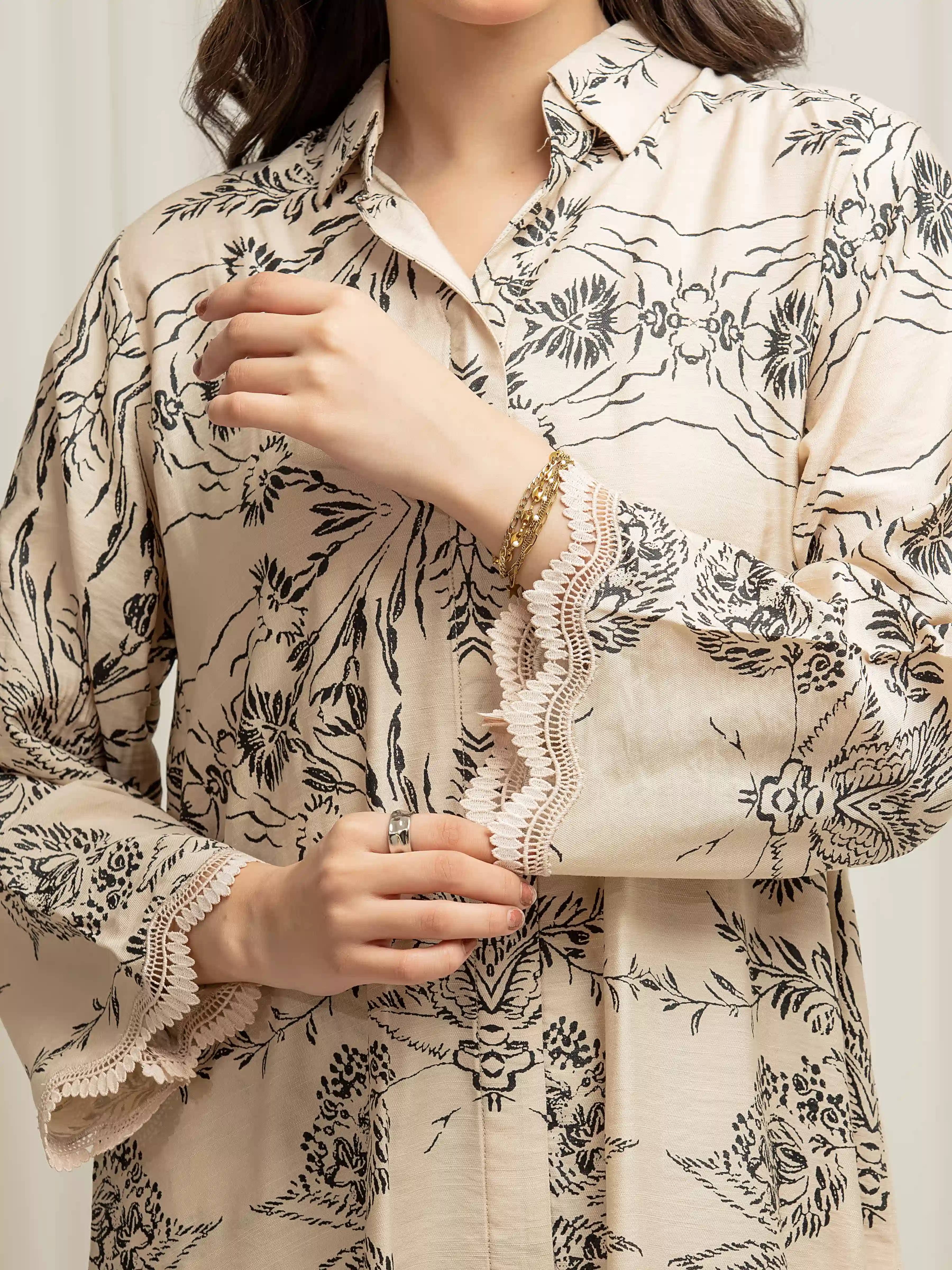 Printed Linen Co-Ord Set - EWTKP6-86140ST - Image 3