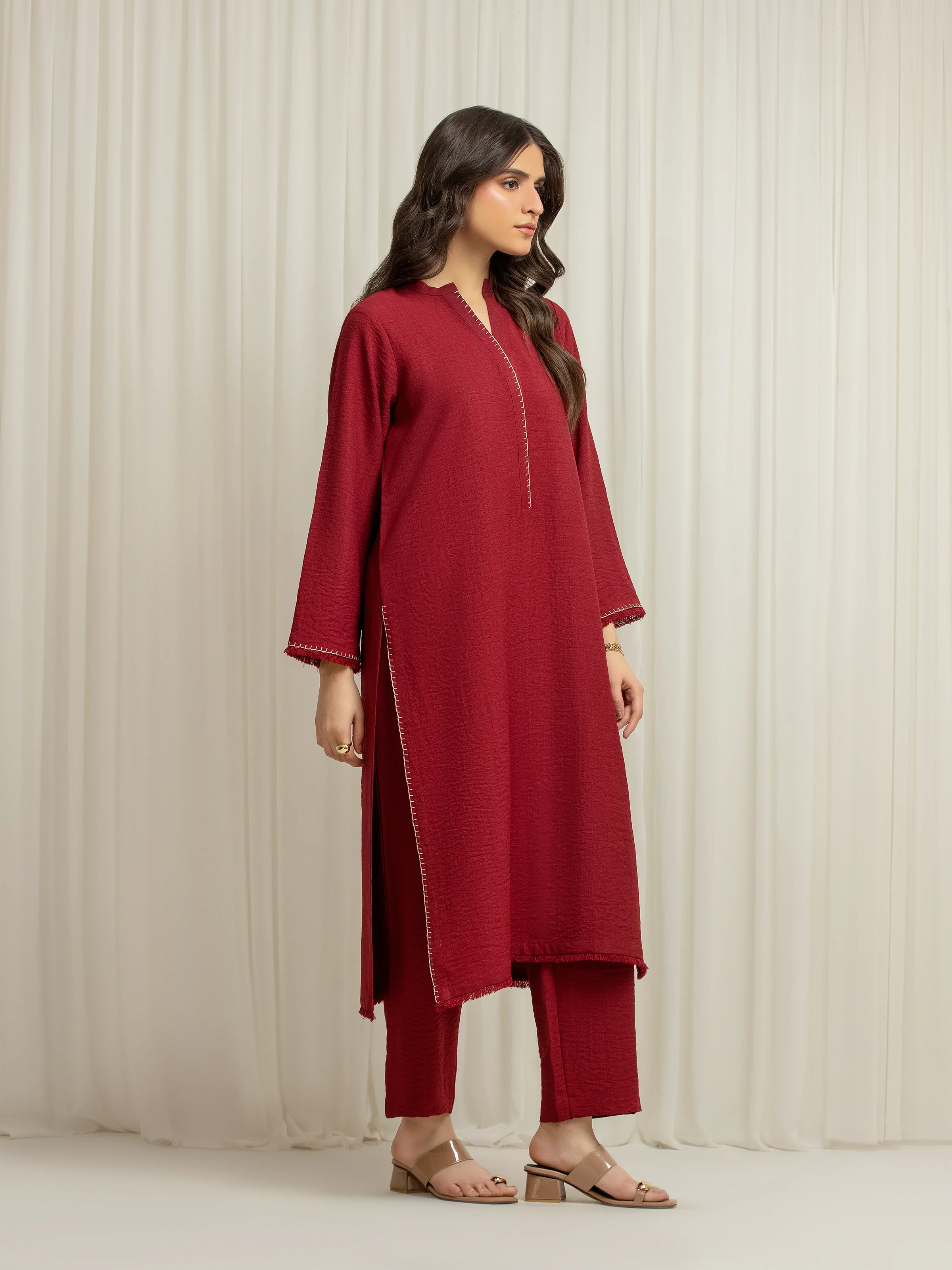 Solid Georgette Shirt Trouser - EWTKS6-86164ST - Image 5