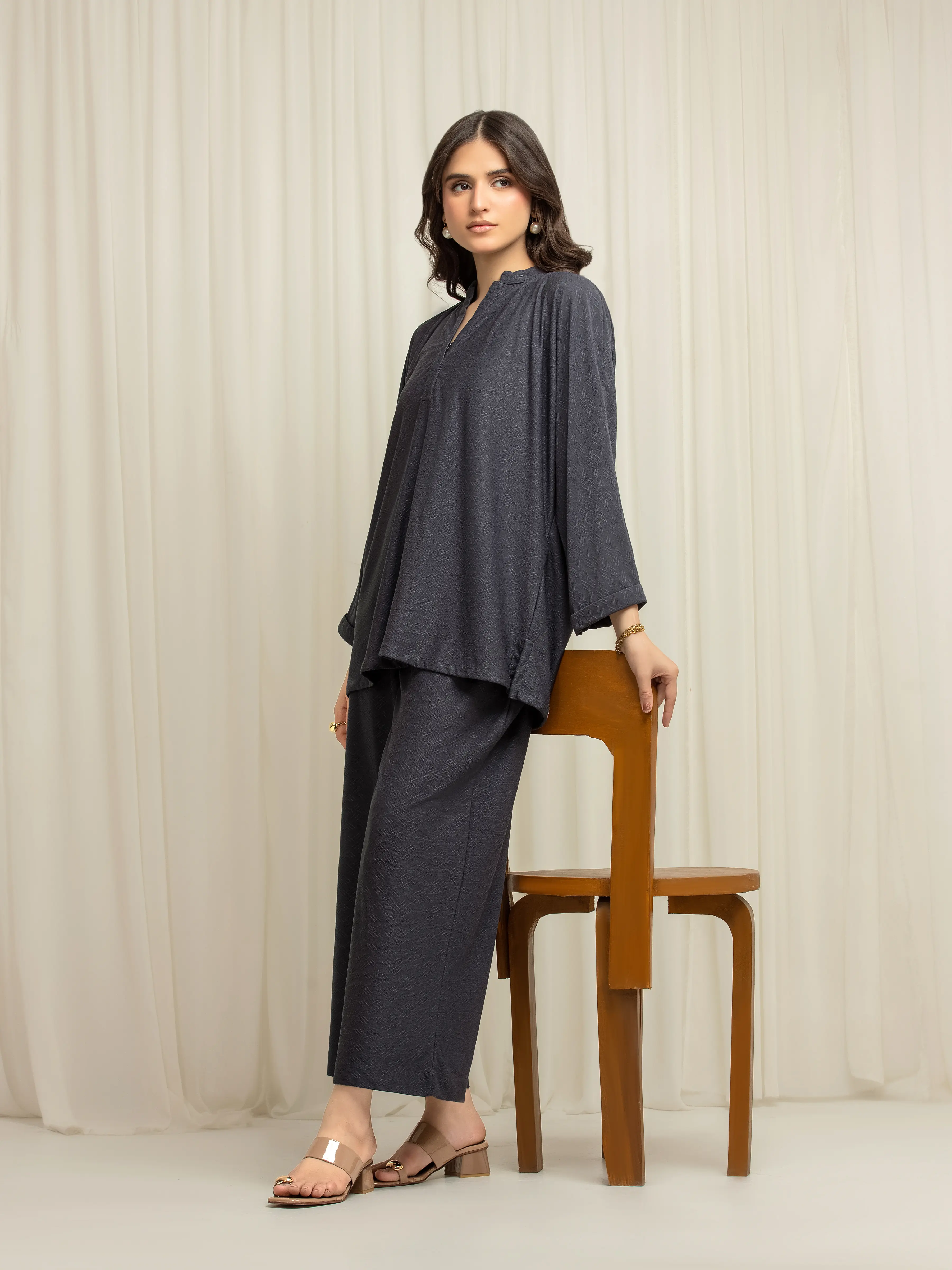 Solid Jacquard Co-Ord Set - EWTKS5-84111ST - Image 7