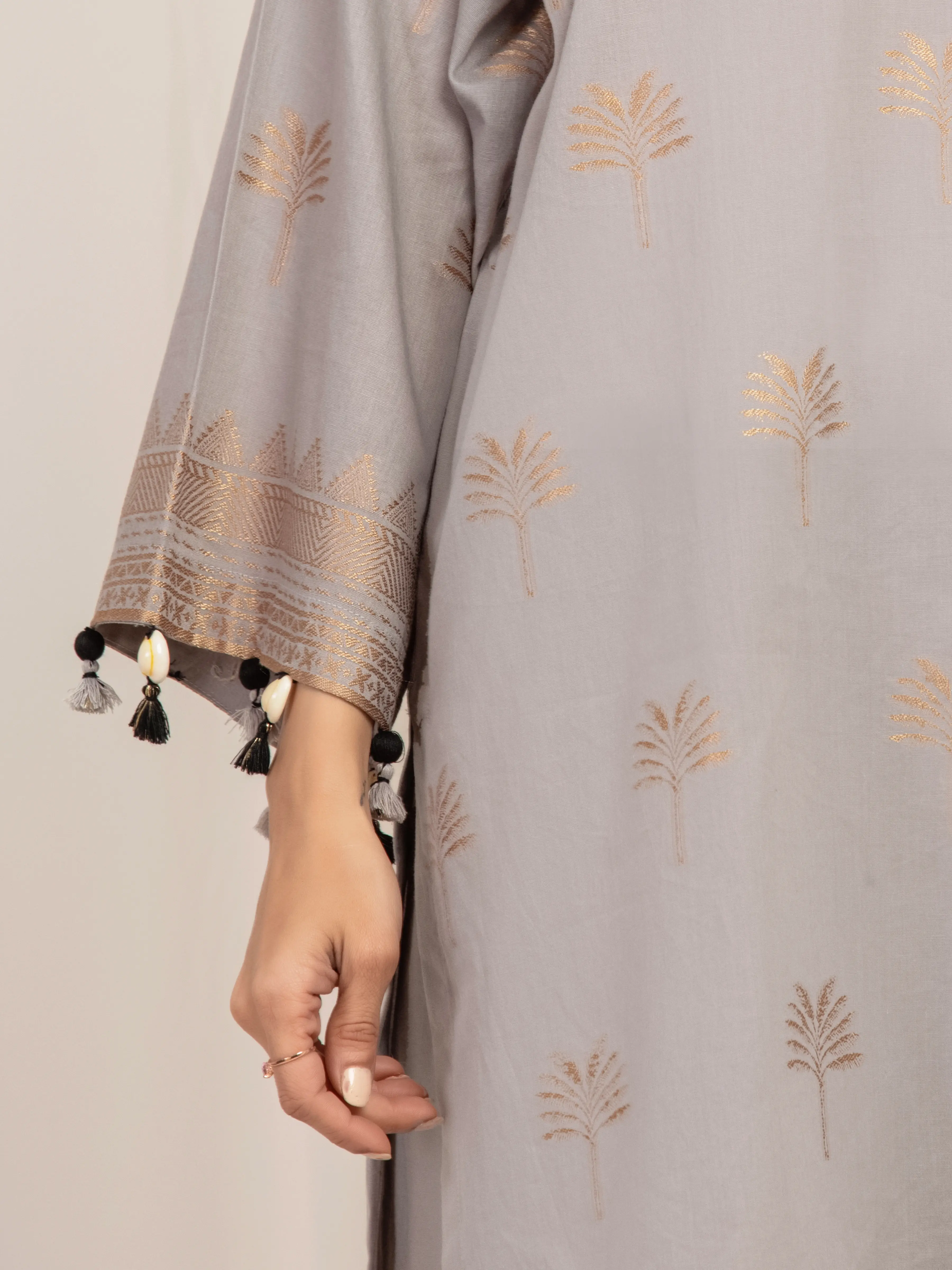 Solid Jacquard Suit - EWTKS5-82417-3P - Image 4