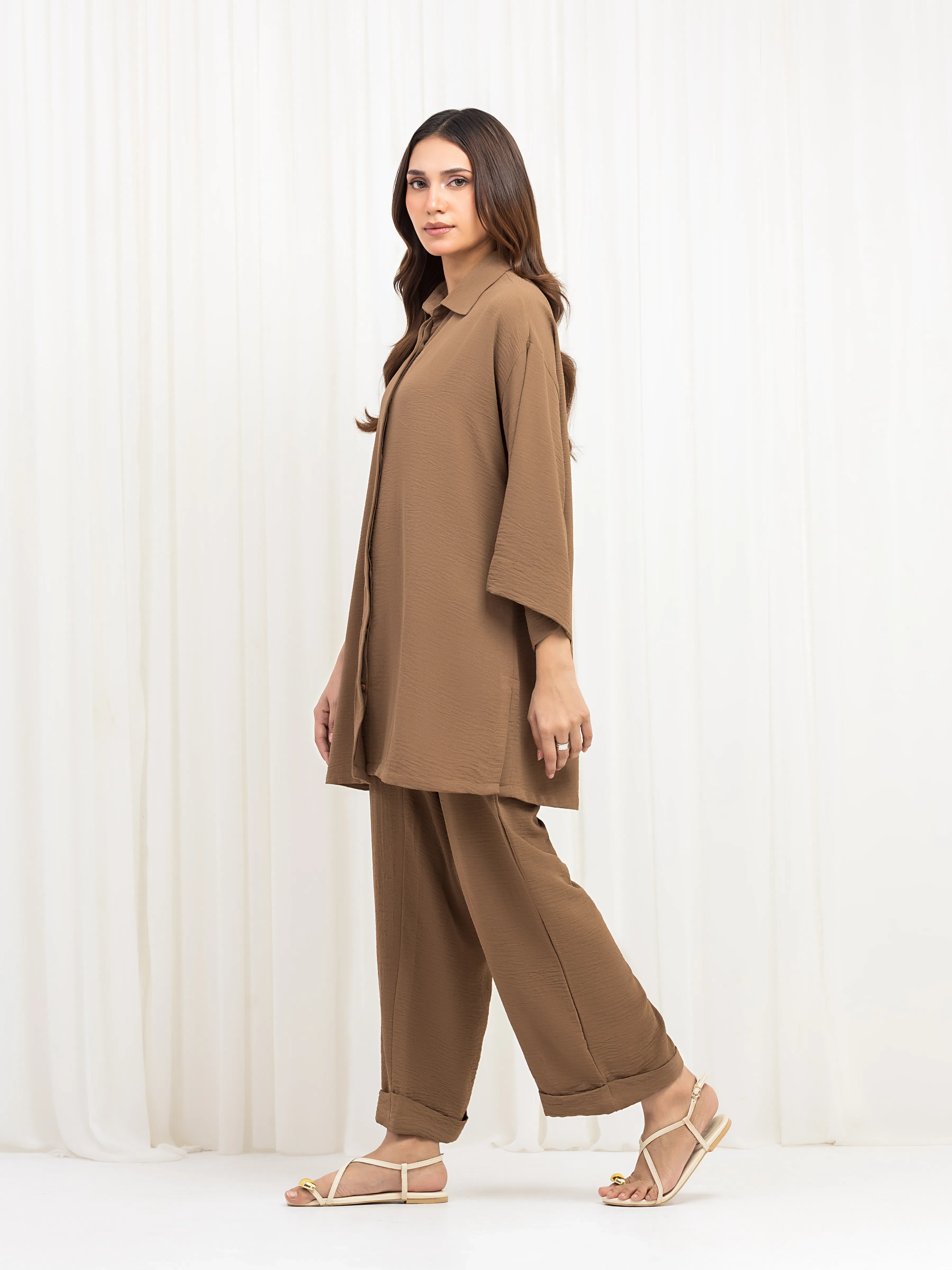 Solid Crepe Co-Ord Set - EWTKS6-86118ST - Image 5