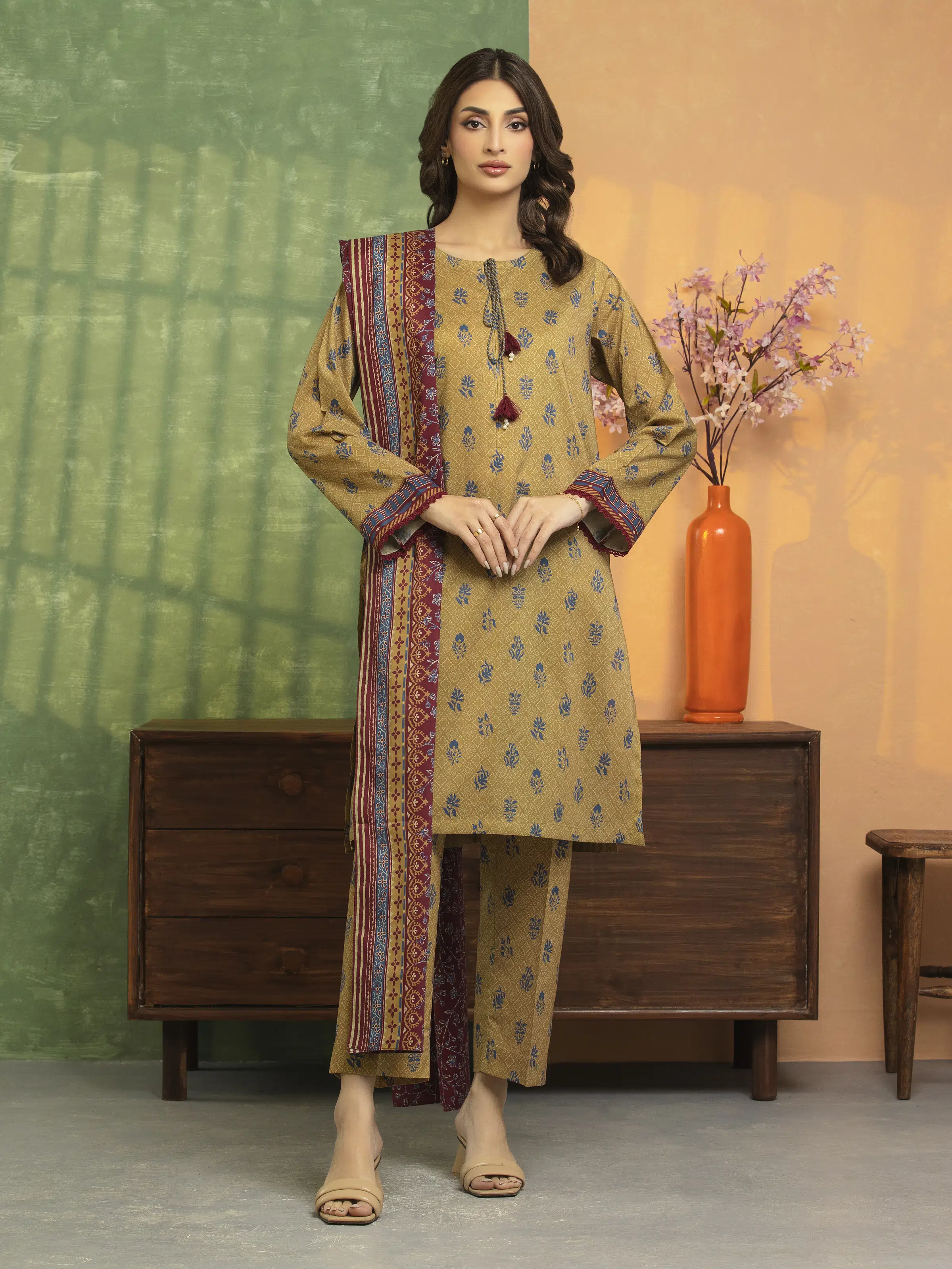 Printed Lawn Shirt Dupatta - EWU5A1-35195SD