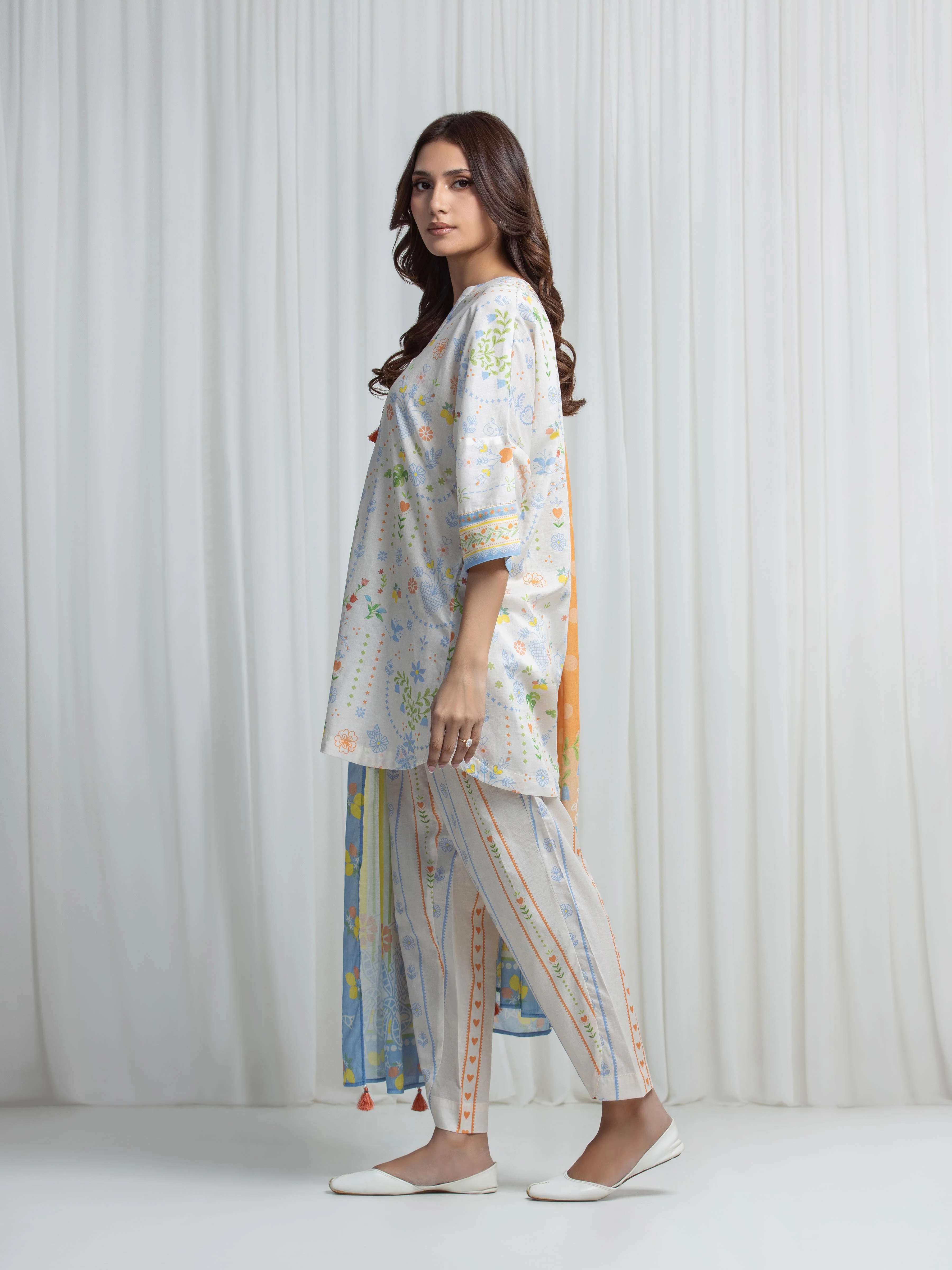 Printed Lawn Suit - EWTKP6-86074-3P - Image 4