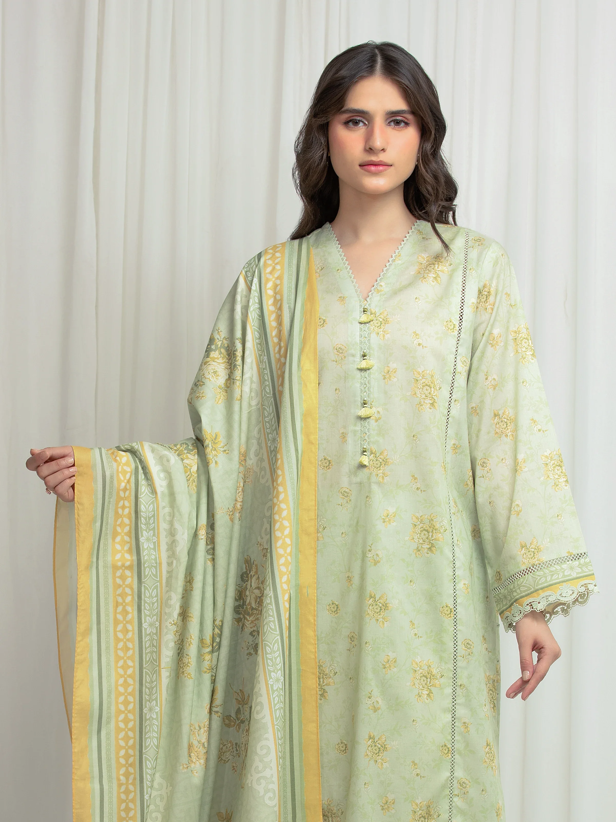 Printed Lawn Suit - EWU6A1-36608-3P - Image 2