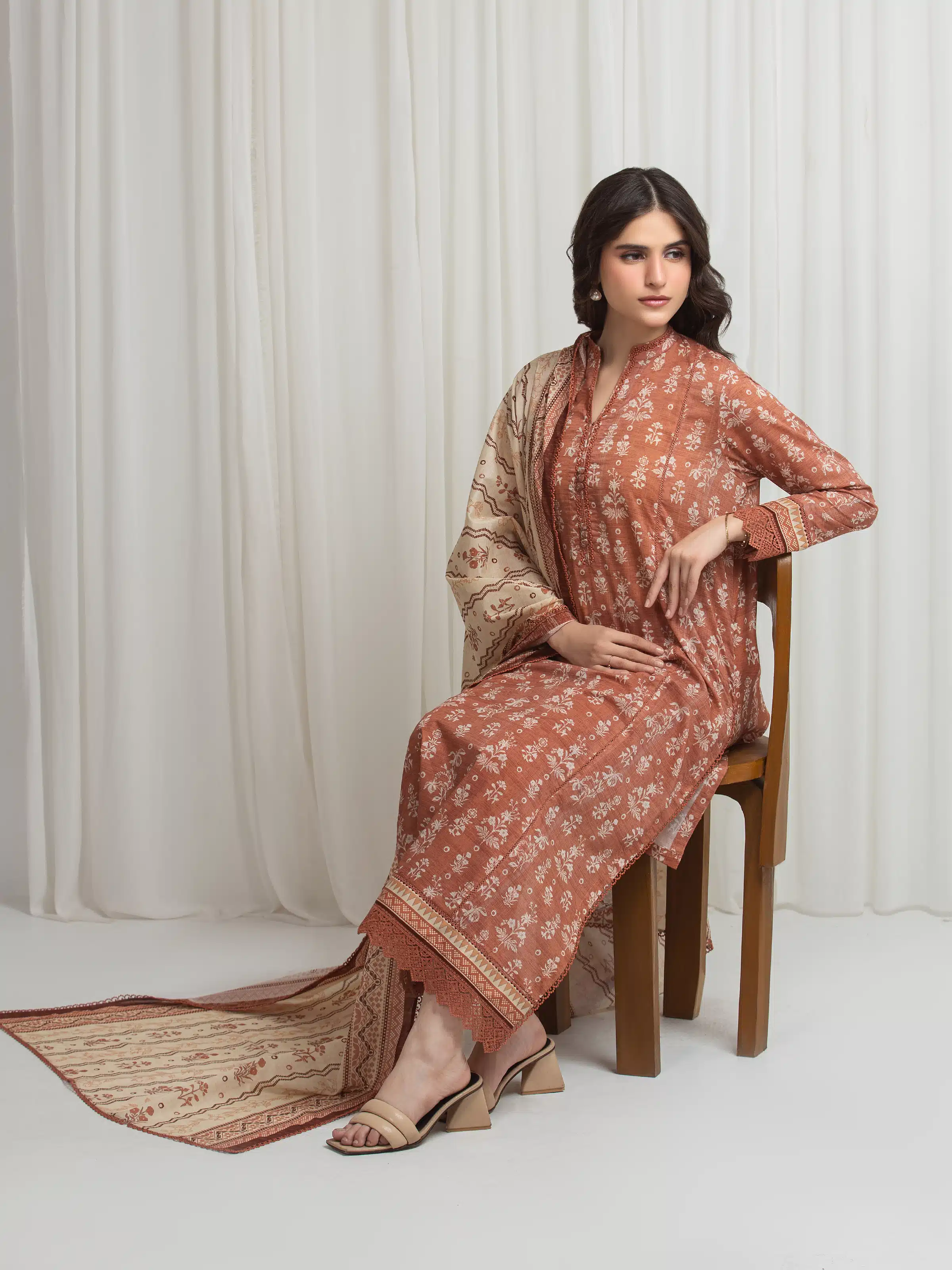 Printed Lawn Suit - EWU6A1-36623-3P - Image 2