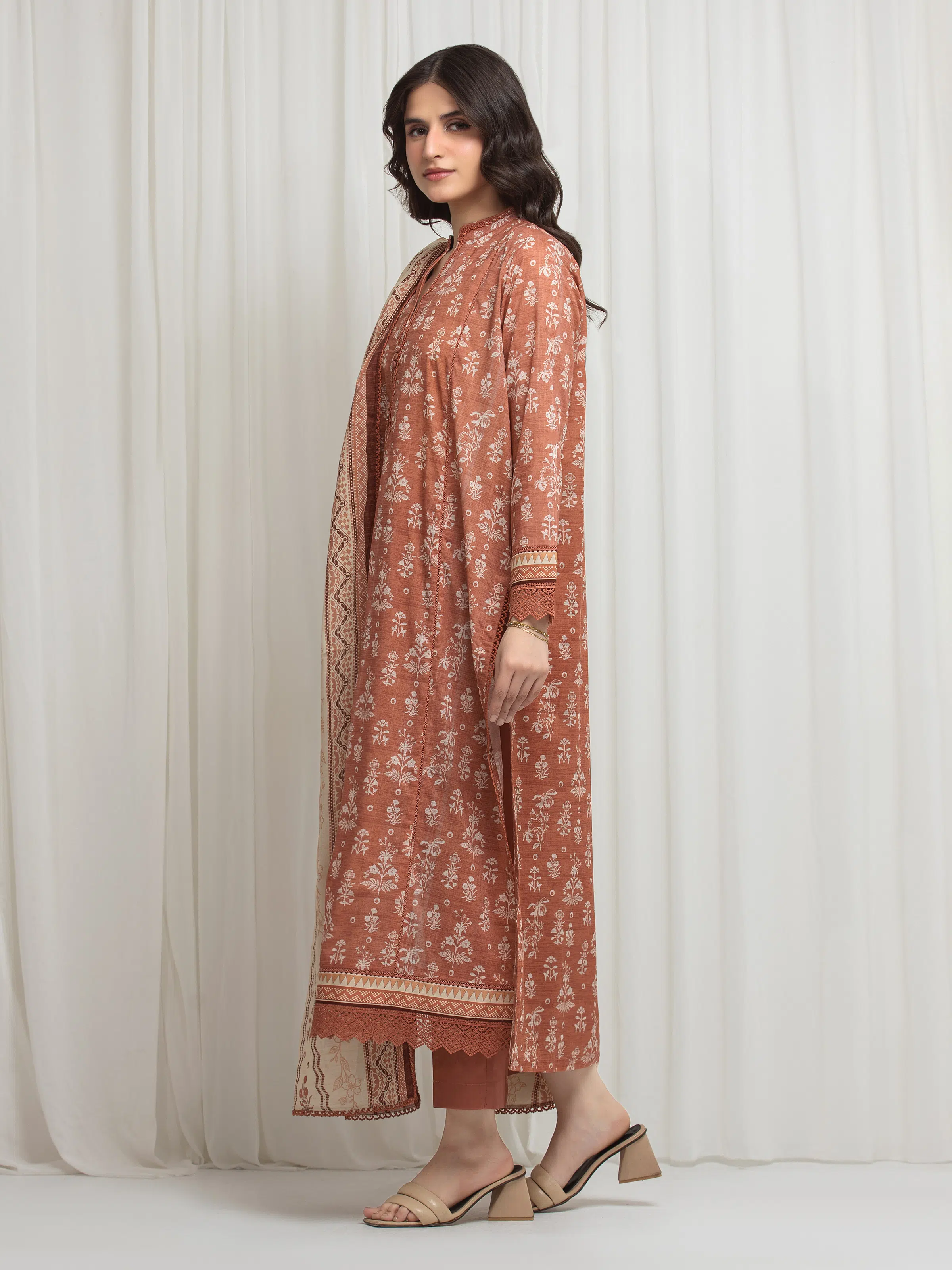 Printed Lawn Suit - EWU6A1-36623-3P - Image 5