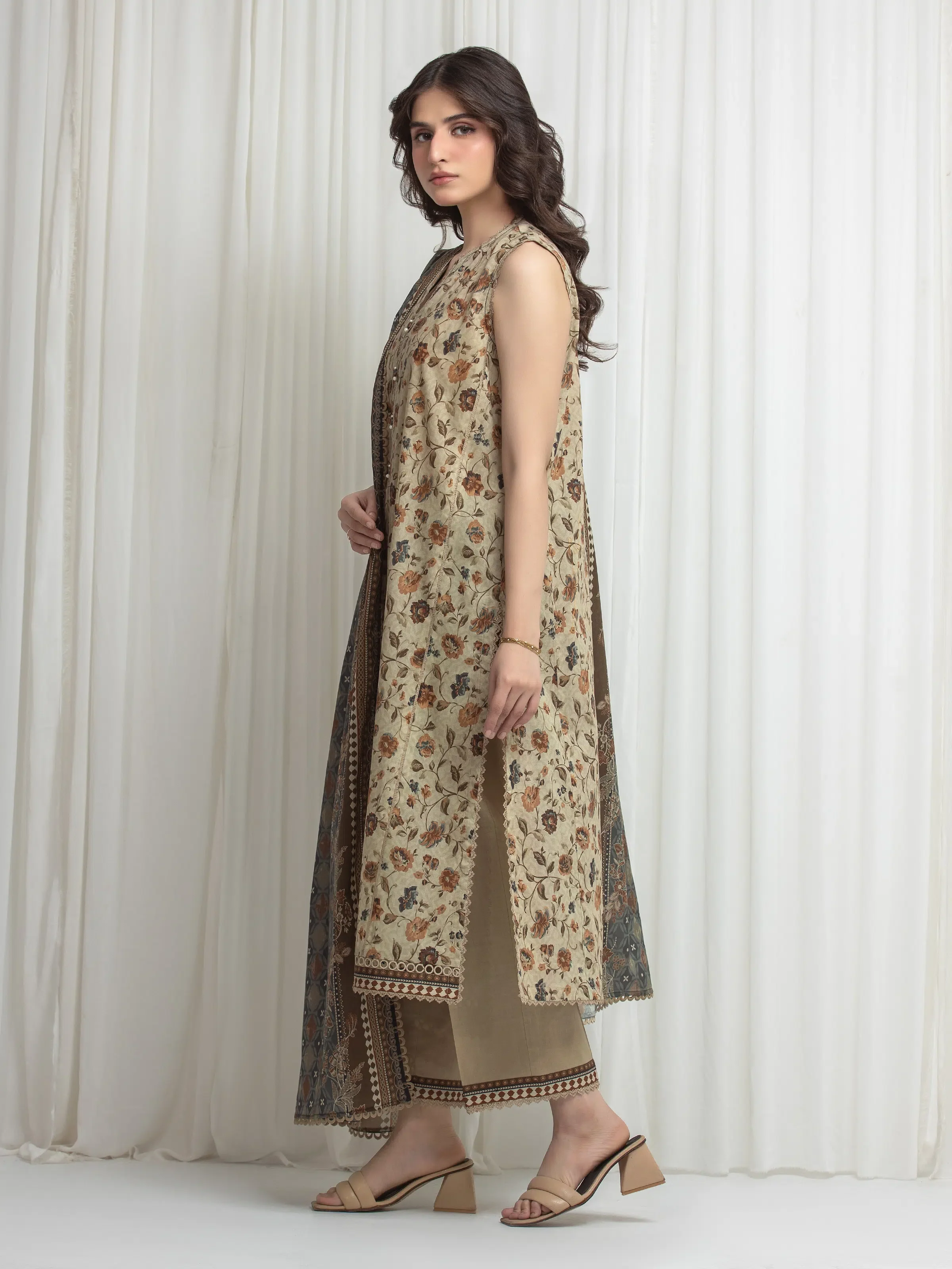 Printed Lawn Suit - EWU6A1-36625-3P - Image 4