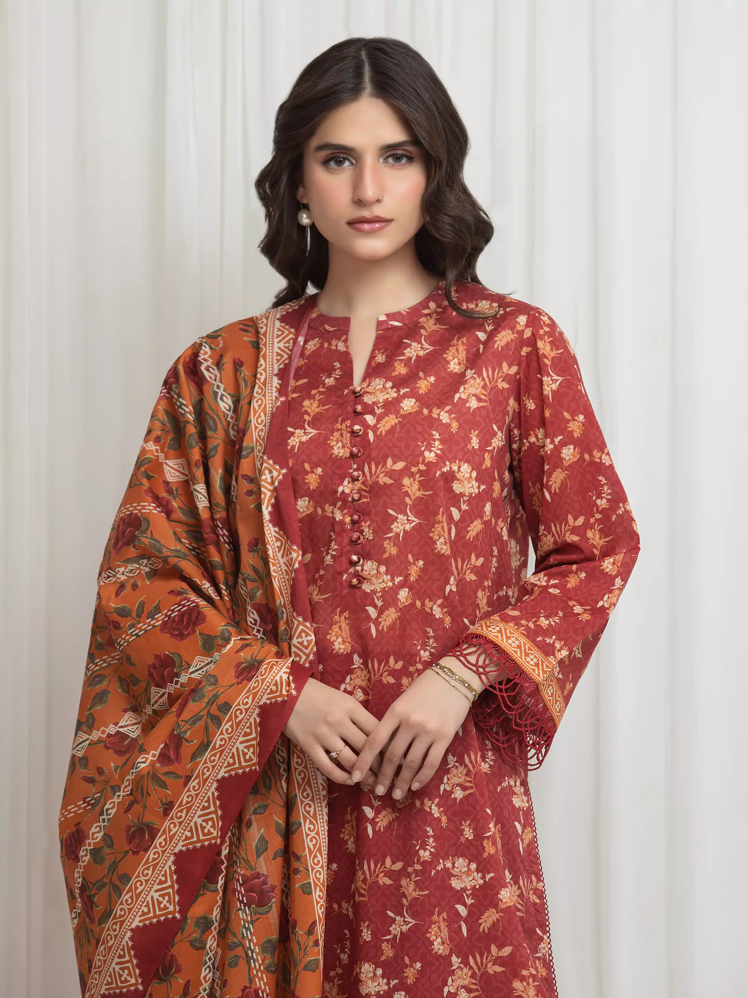 Printed Lawn Suit - EWU6A1-36628-3P - Image 2