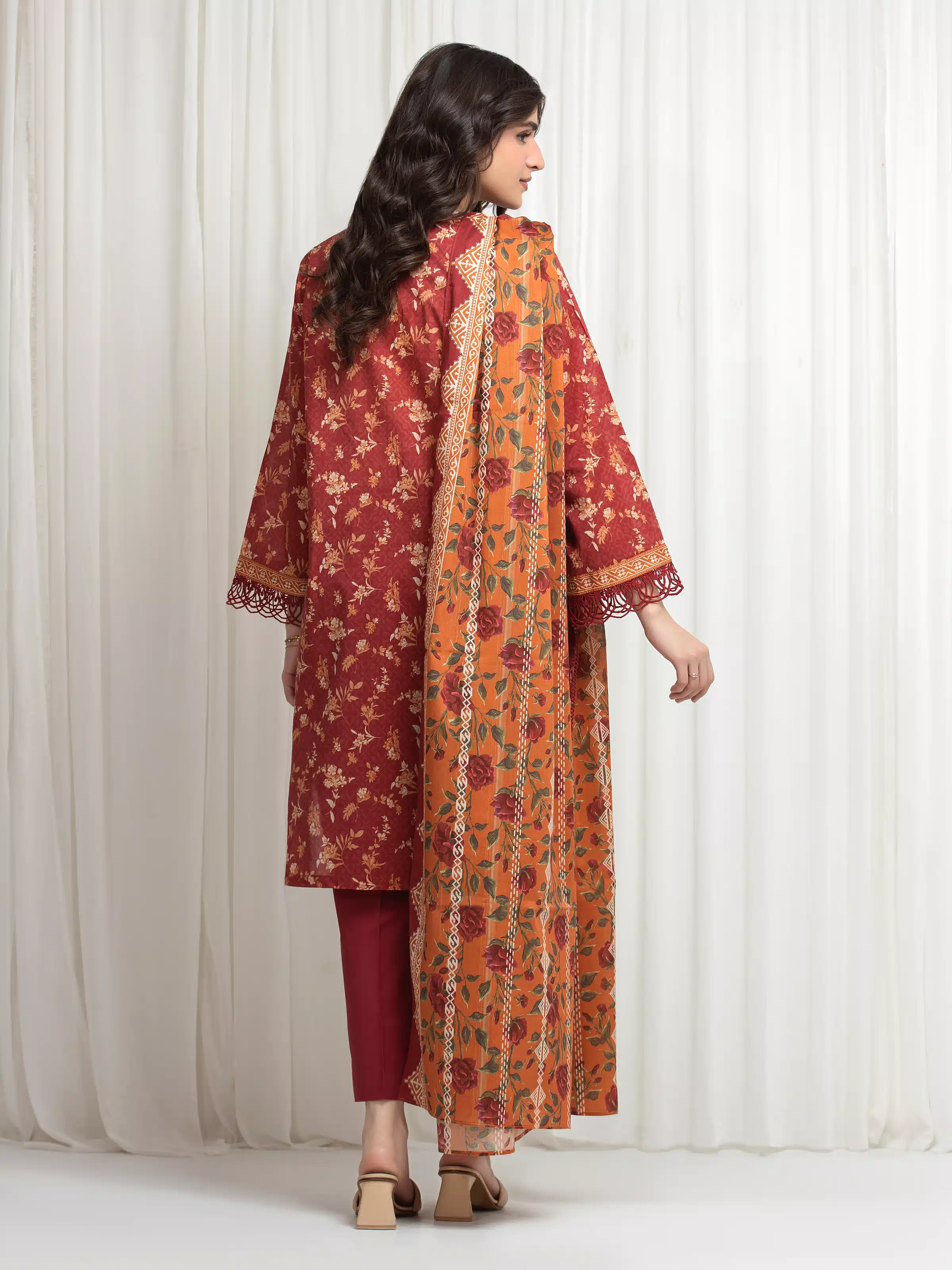 Printed Lawn Suit - EWU6A1-36628-3P - Image 6