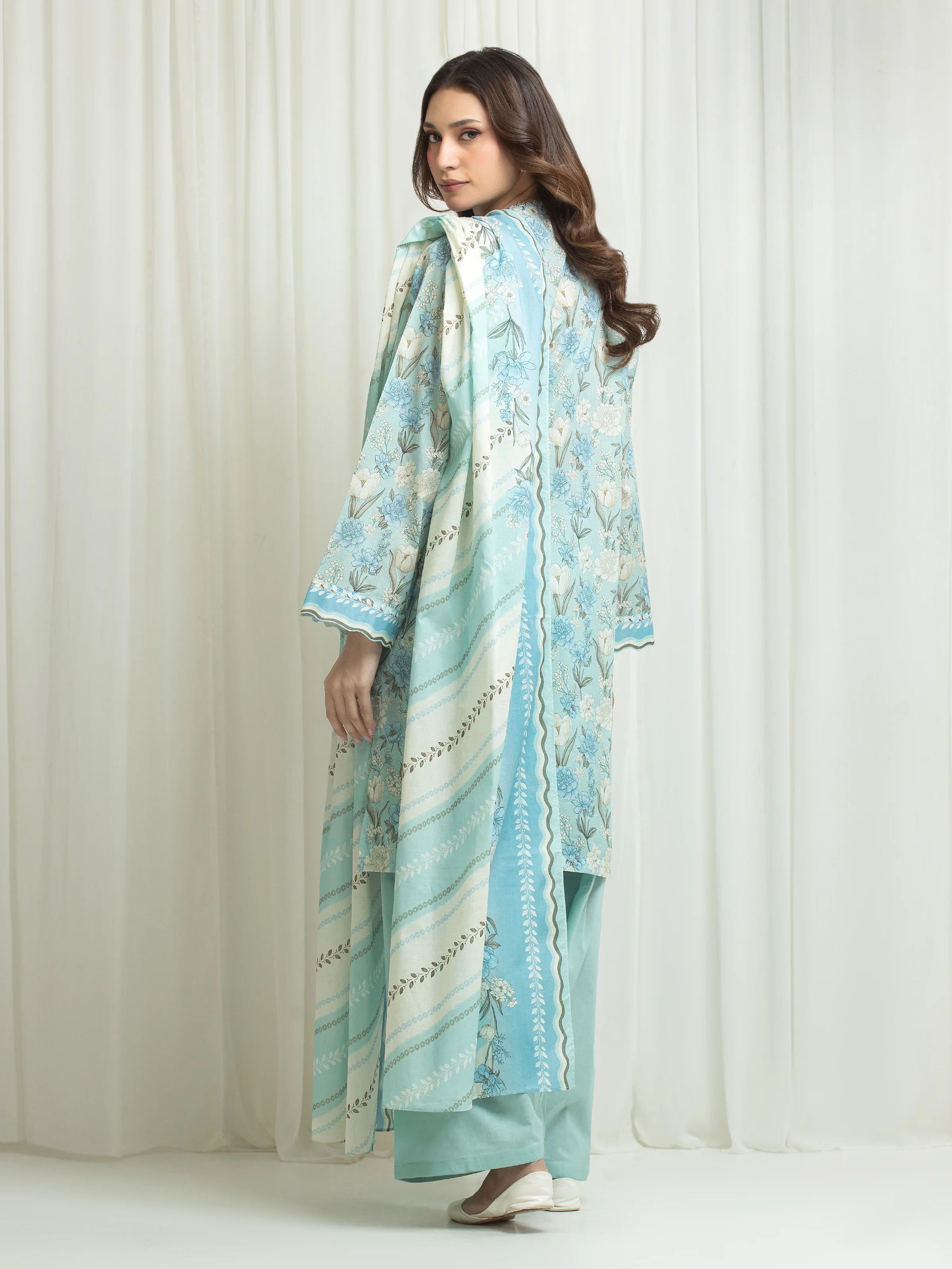 Printed Lawn Suit - EWU6A1-36634-3P - Image 6