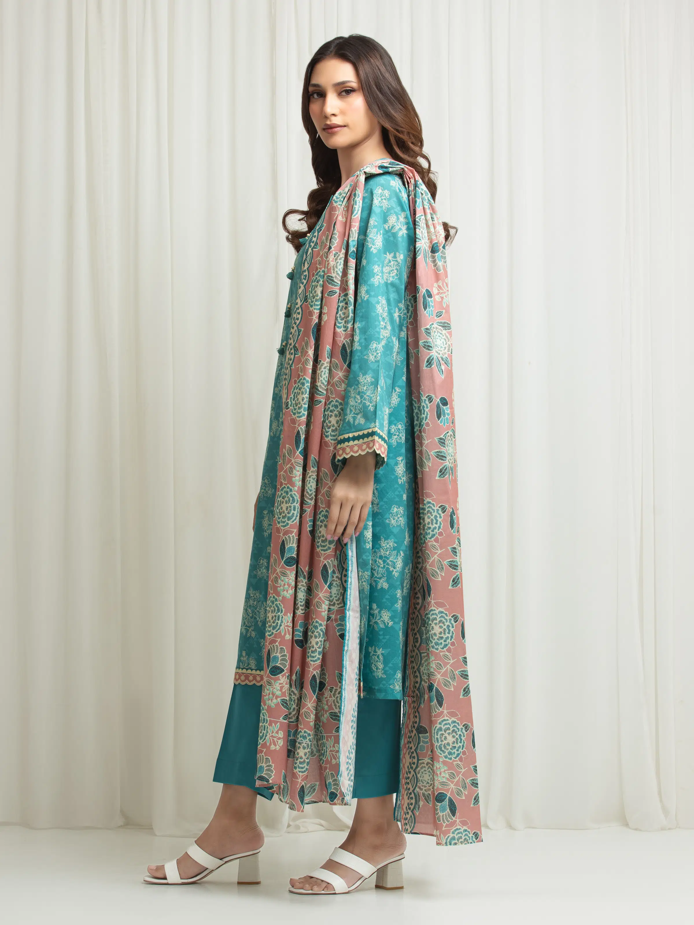 Printed Lawn Suit - EWU6A1-36646-3P - Image 5