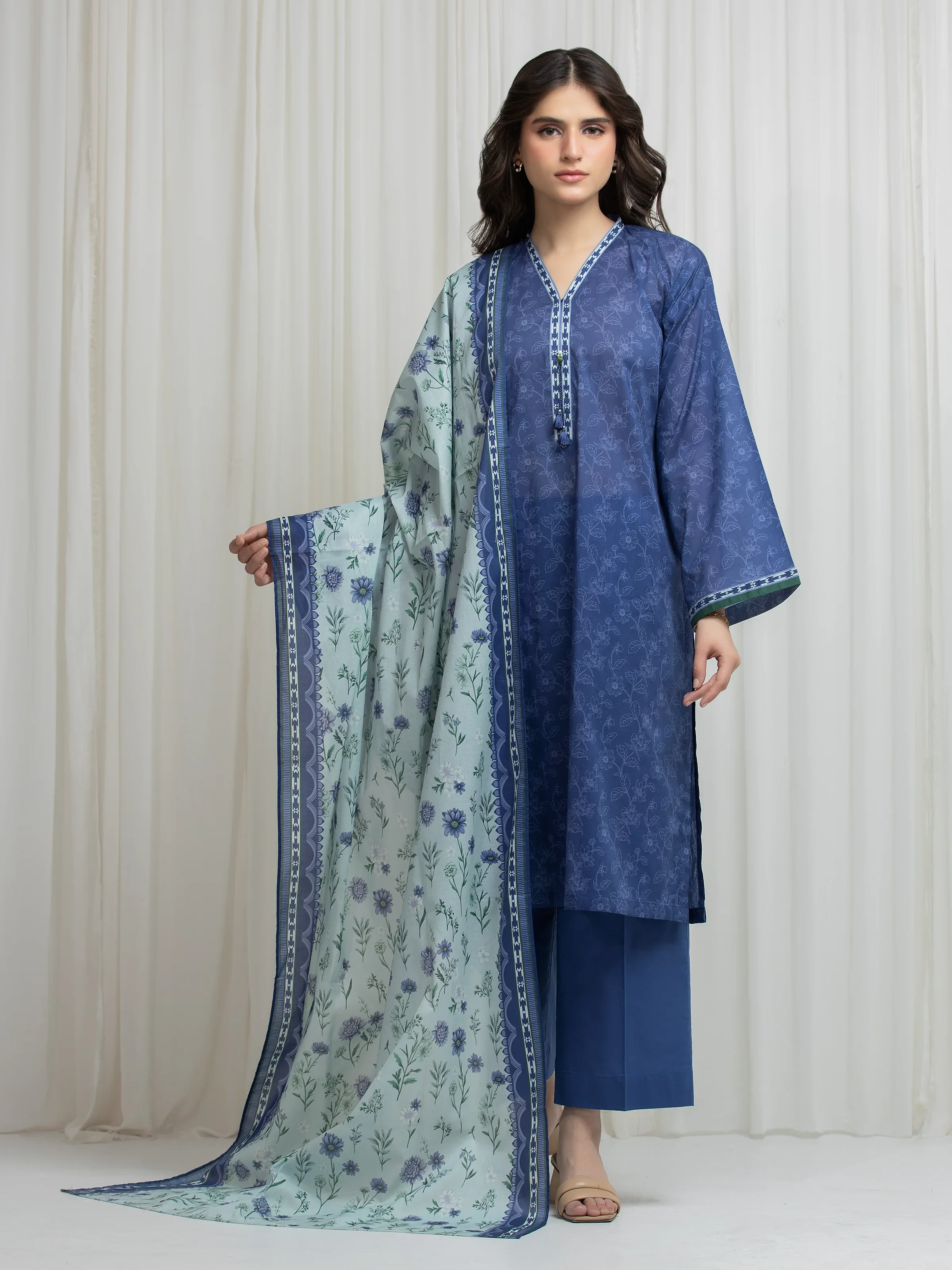 Printed Lawn Suit - EWU6A1-36653-3P