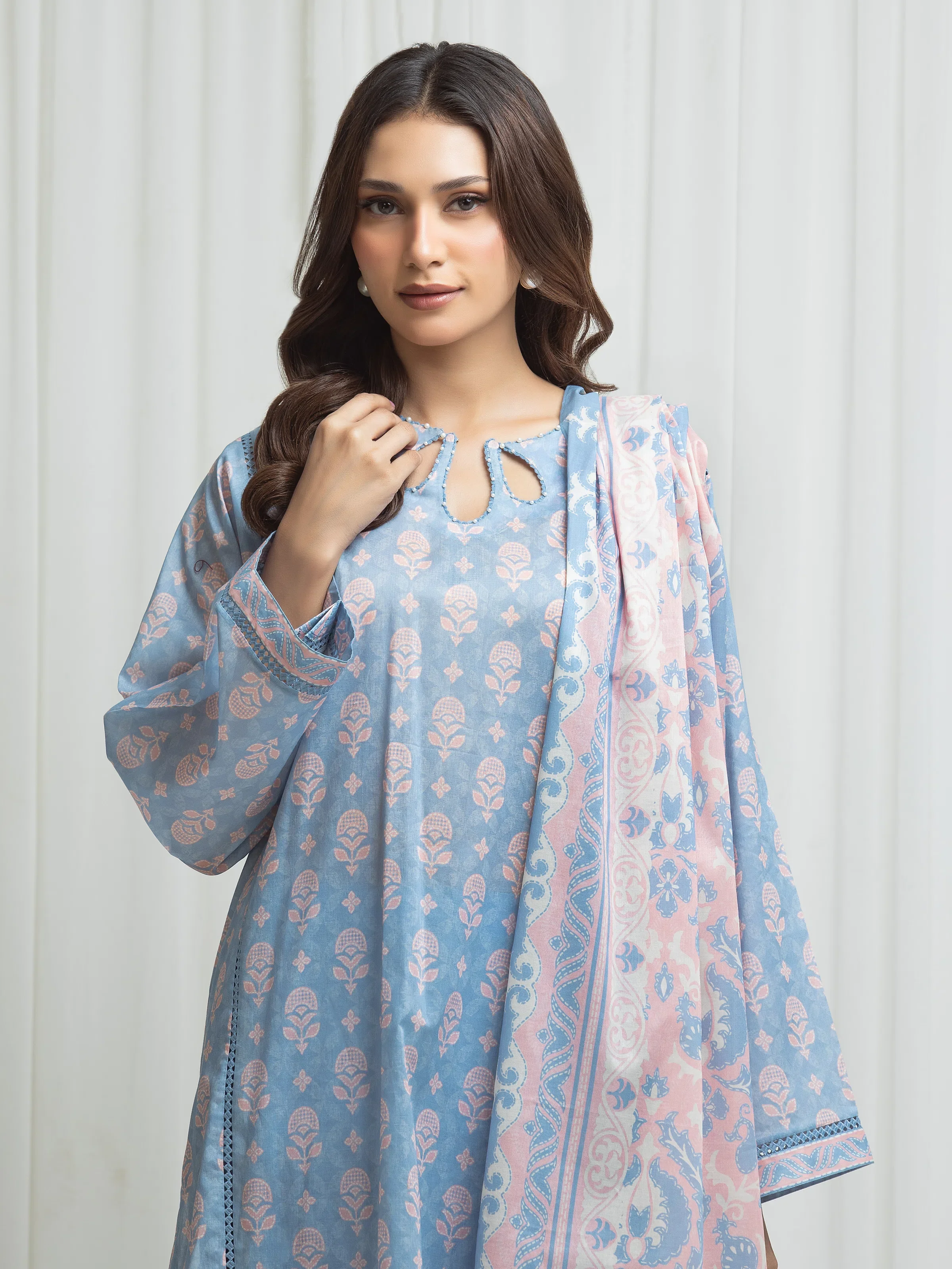 Printed Lawn Suit - EWU6A1-36655-3P - Image 2