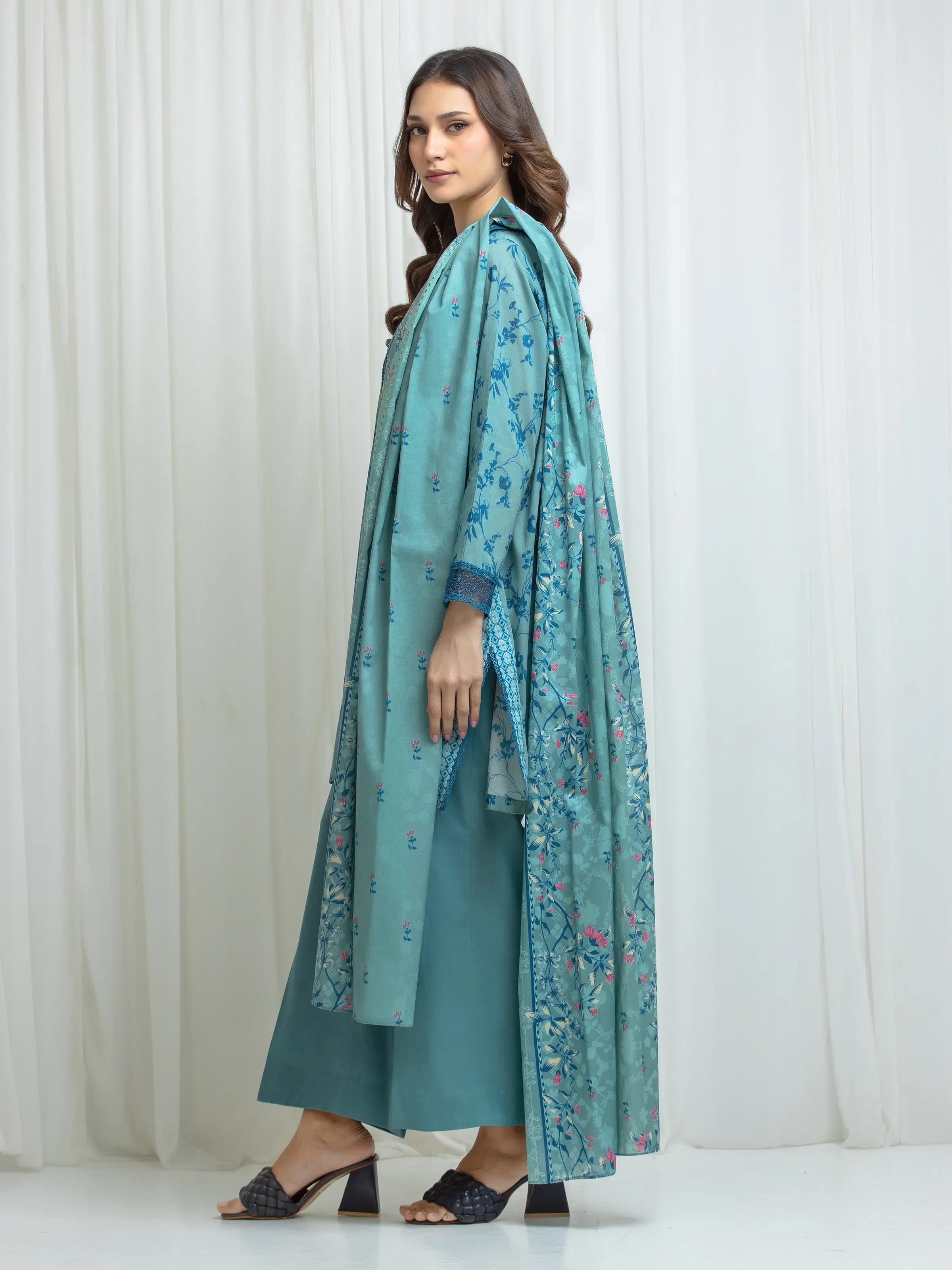 Printed Lawn Suit - EWU6A1-36690-3P - Image 5