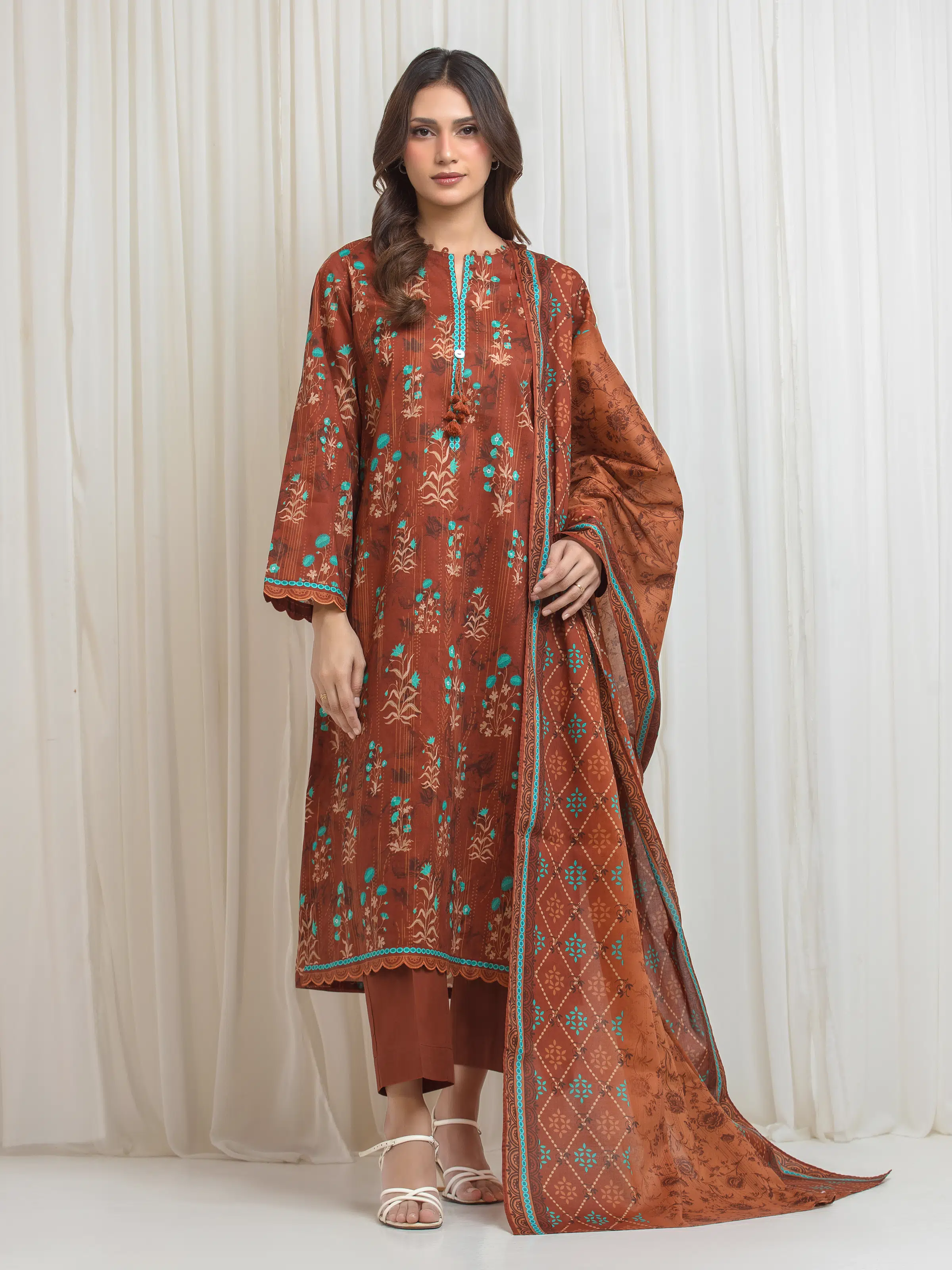 Printed Lawn Suit - EWU6A1-36692-3P