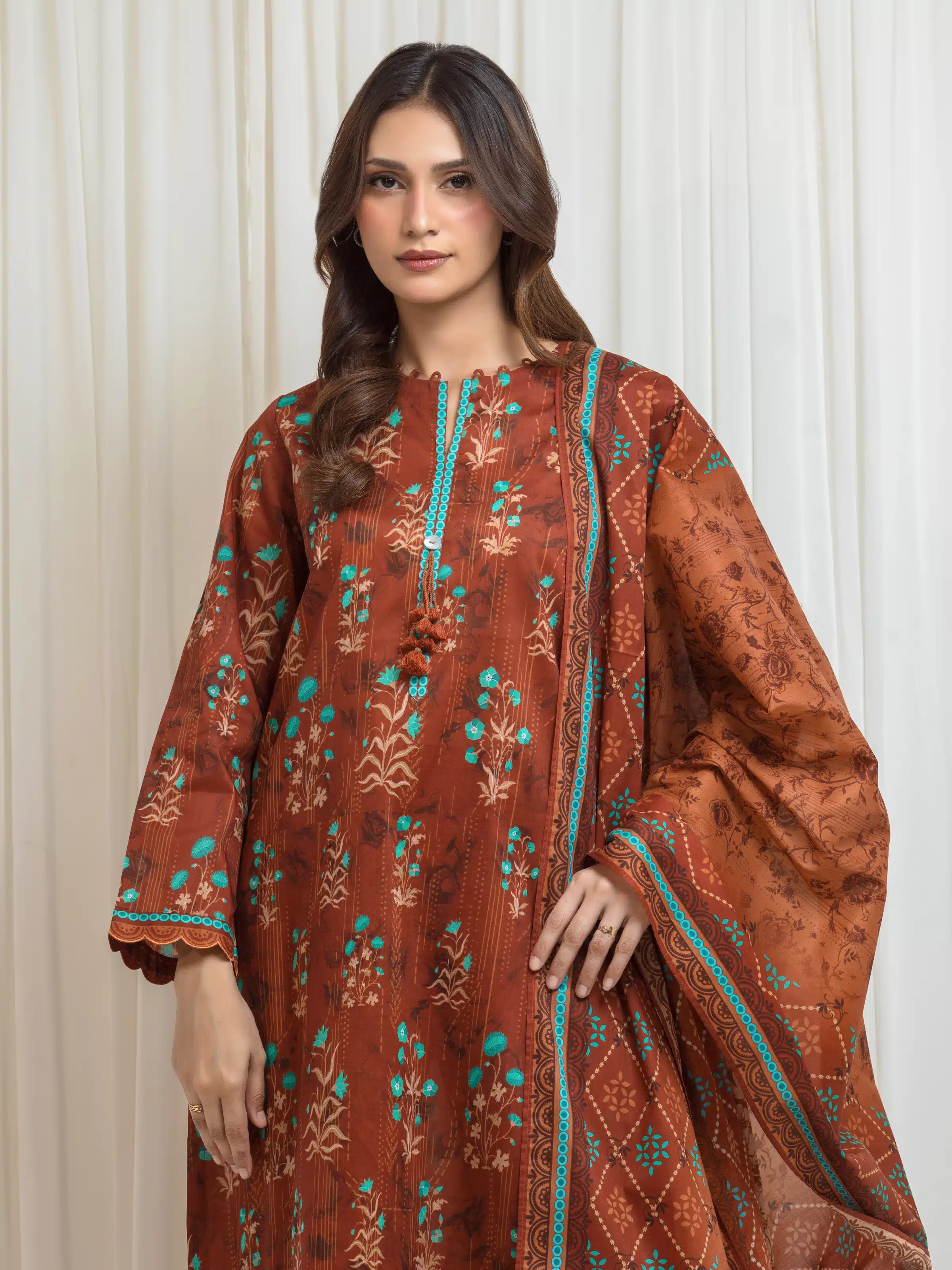 Printed Lawn Suit - EWU6A1-36692-3P - Image 2
