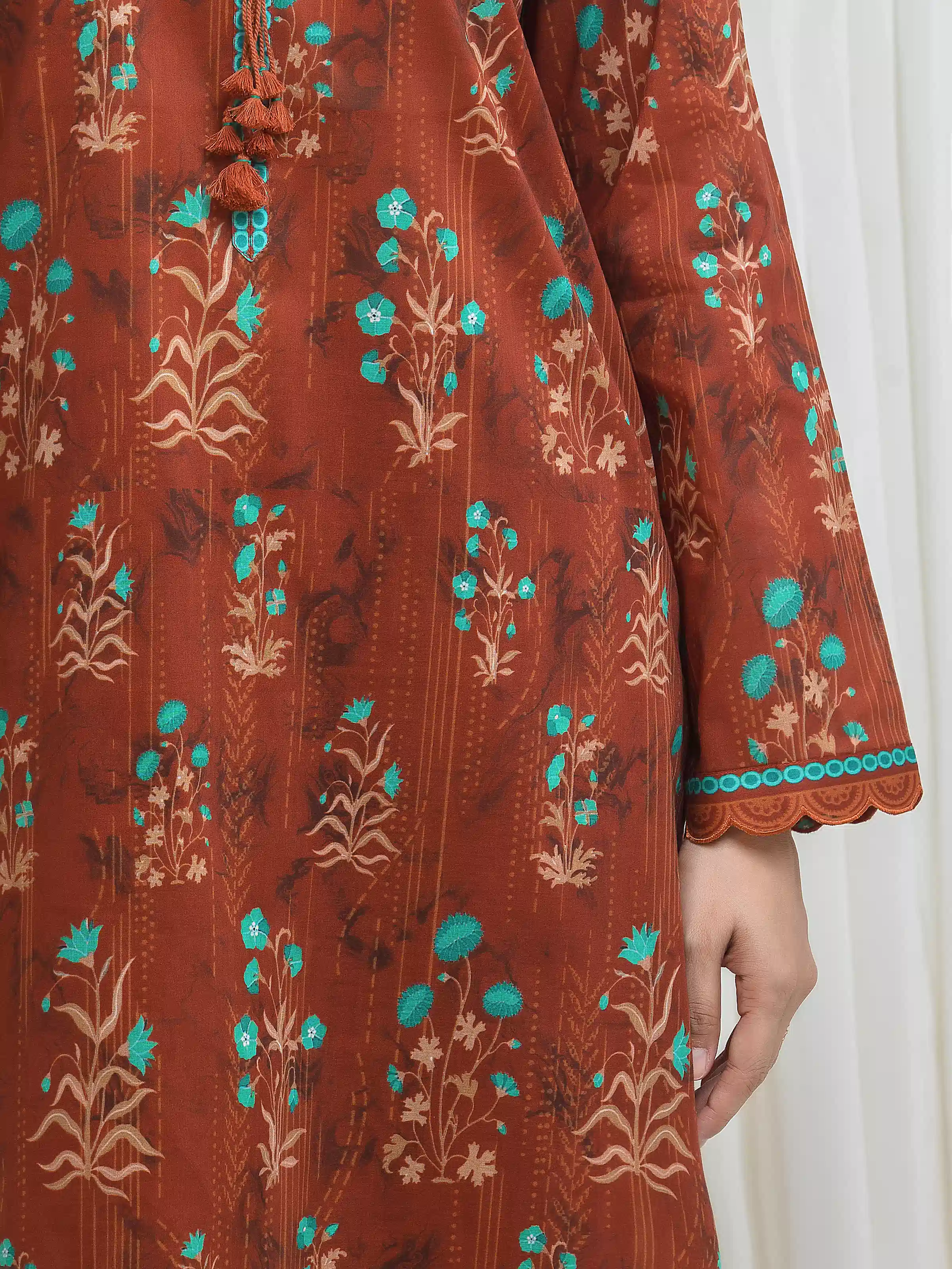 Printed Lawn Suit - EWU6A1-36692-3P - Image 4