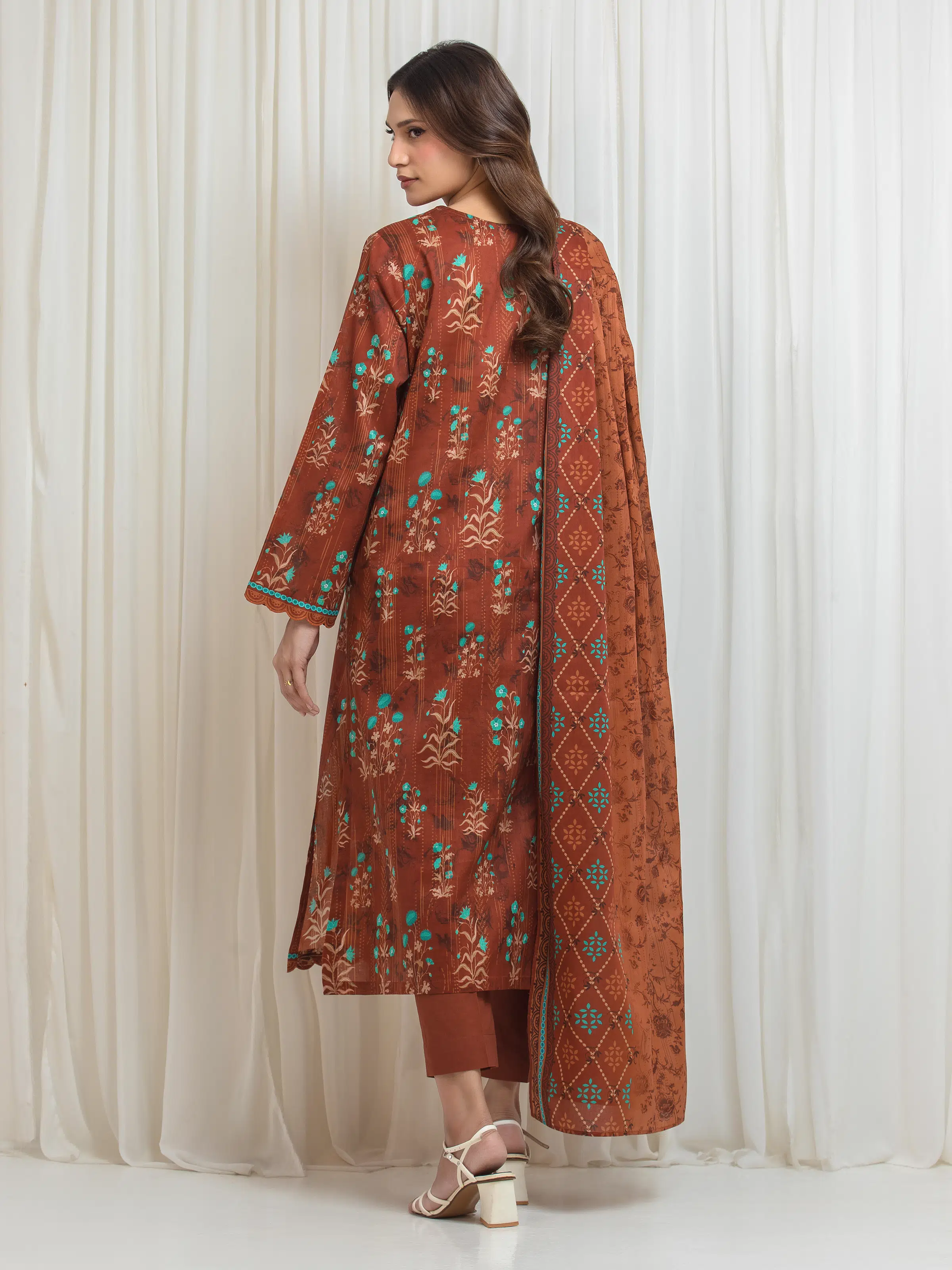 Printed Lawn Suit - EWU6A1-36692-3P - Image 6