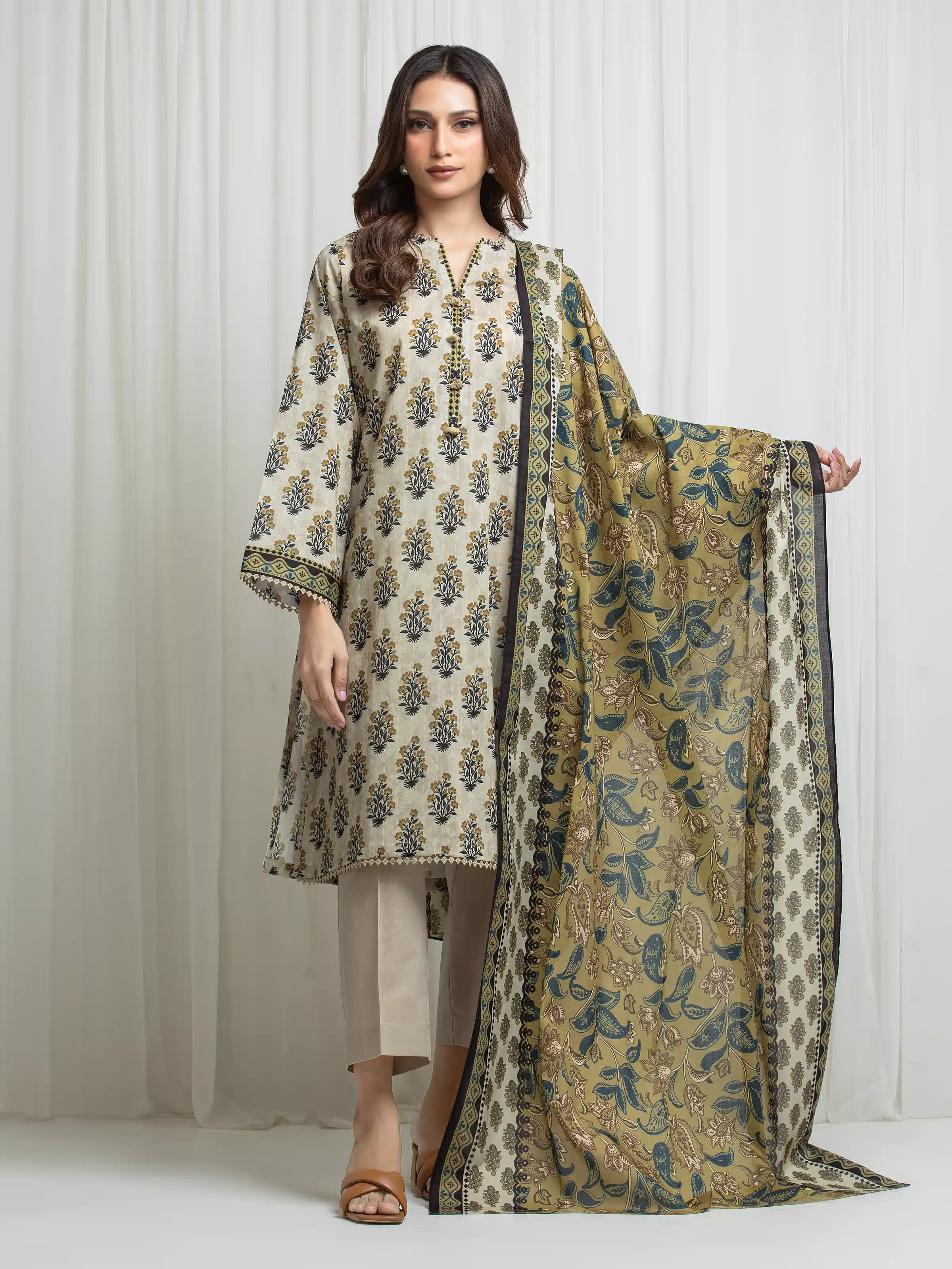 Printed Lawn Suit - EWU6A1-36693-3P