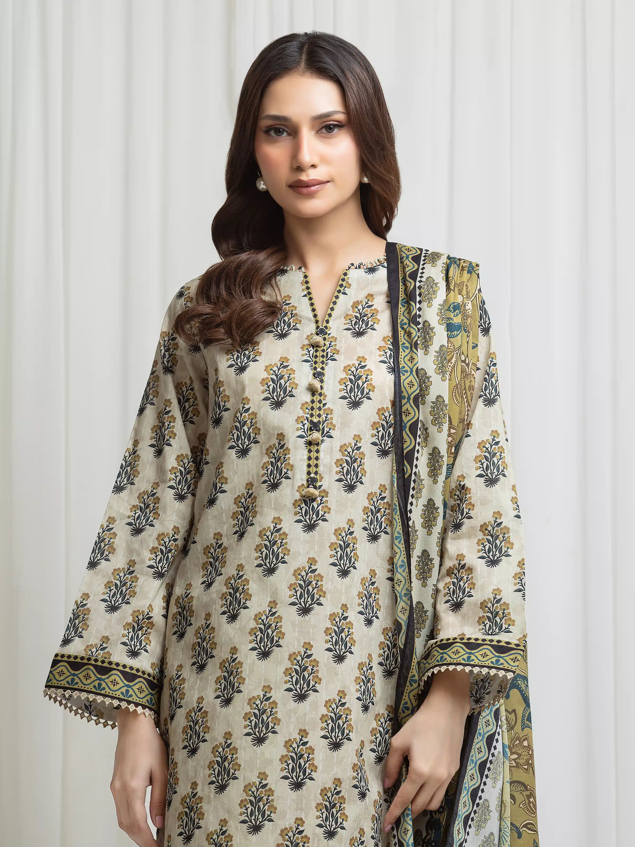 Printed Lawn Suit - EWU6A1-36693-3P - Image 2