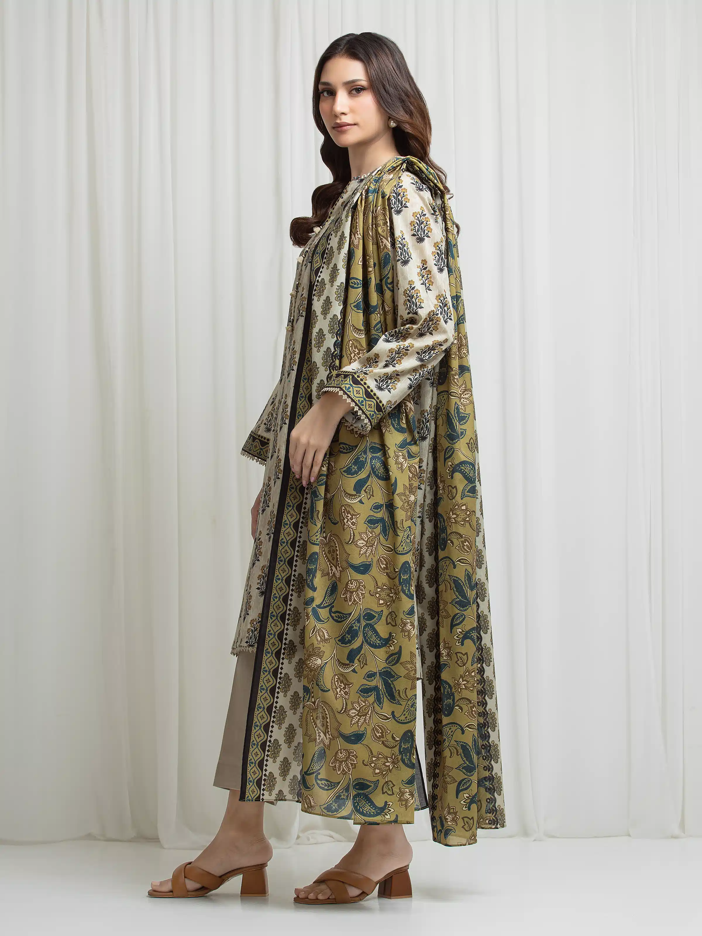 Printed Lawn Suit - EWU6A1-36693-3P - Image 5